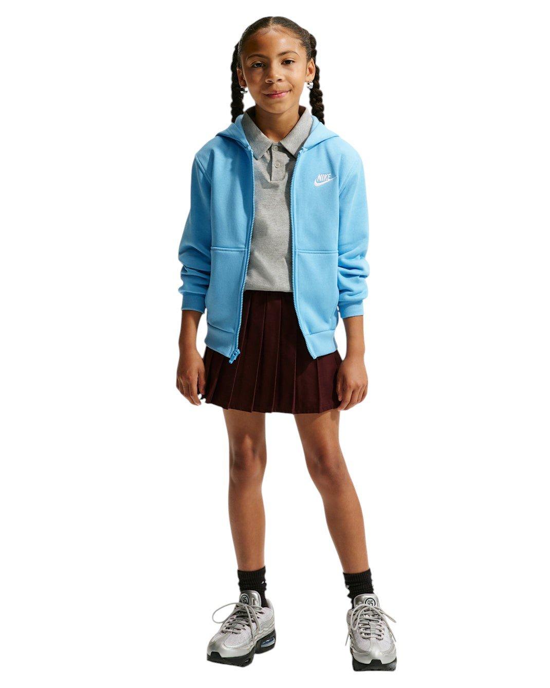 Nike Big Kids' Sportswear Club Fleece Full-Zip Jacket - Blue - BLUE Thumbnail View 7