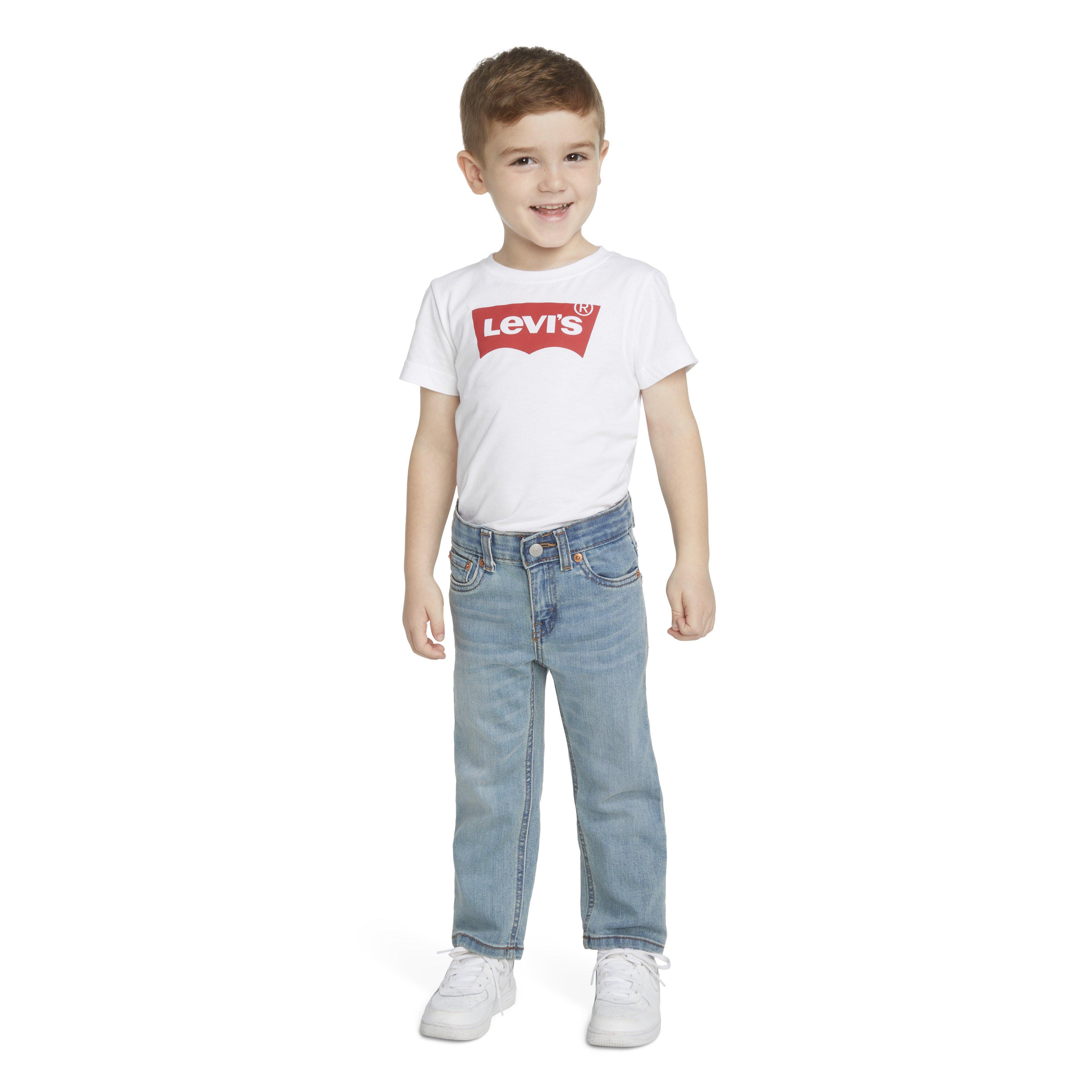 Levi's Toddler Boys' 514 Straight Fit Light Blue Washed Denim Jeans - LT BLUE Thumbnail View 10