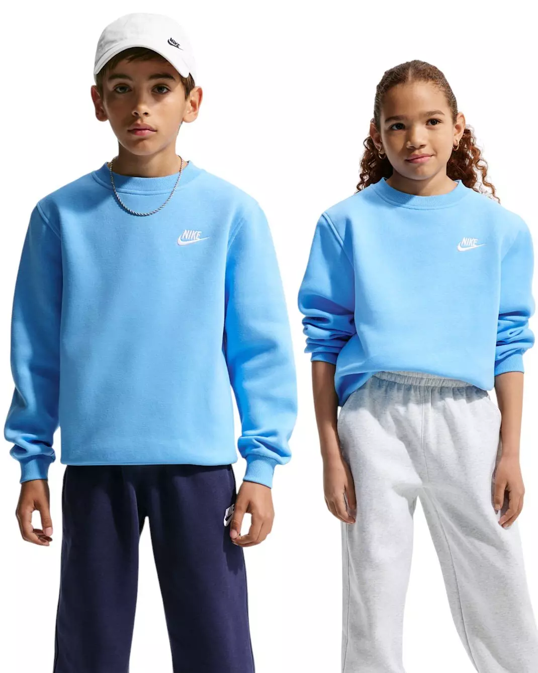Nike Big Kids' Sportswear Club Fleece Sweatshirt - Football Blue - FOOTBALL BLUE