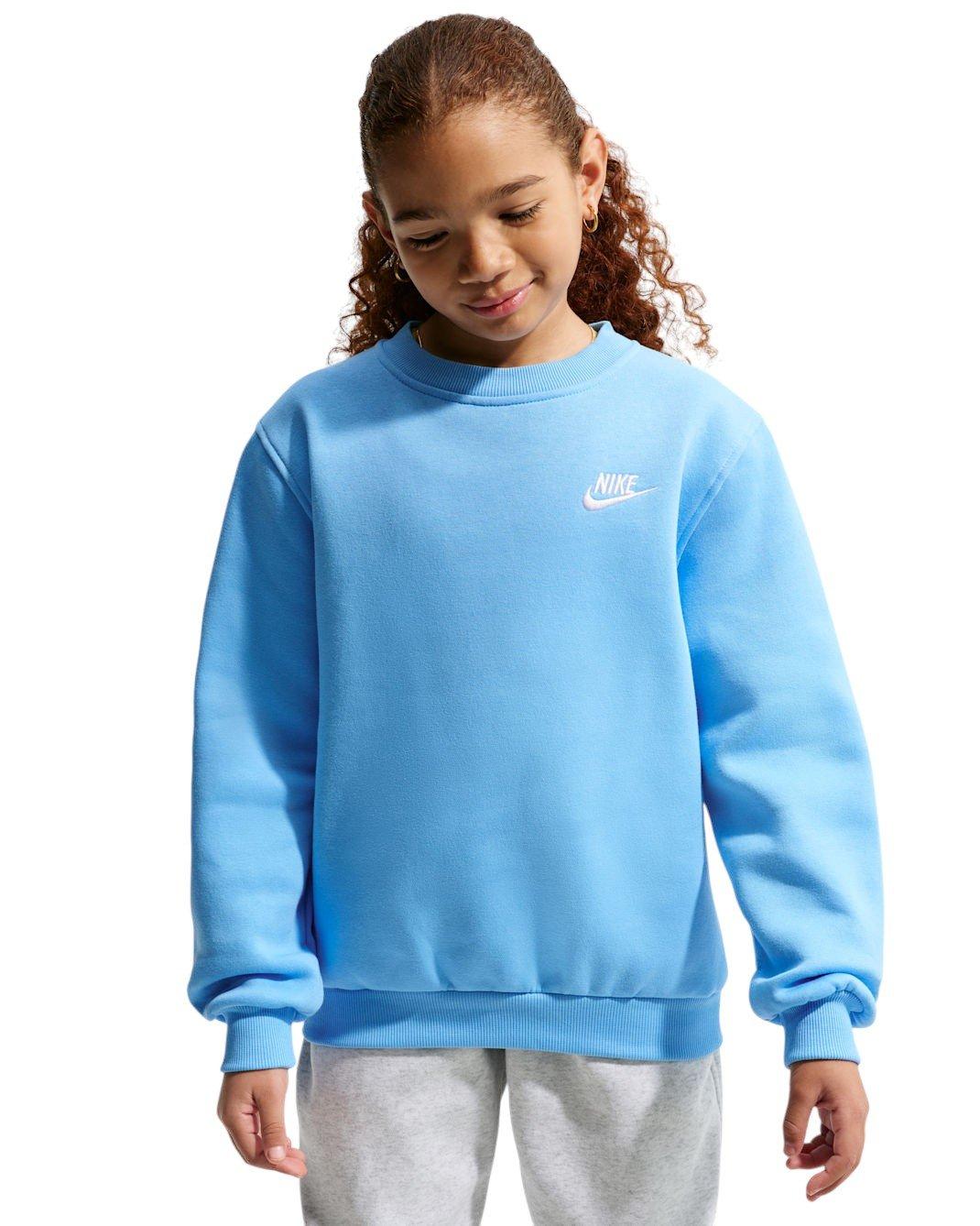 Nike Big Kids' Sportswear Club Fleece Sweatshirt - Football Blue - FOOTBALL BLUE Thumbnail View 4