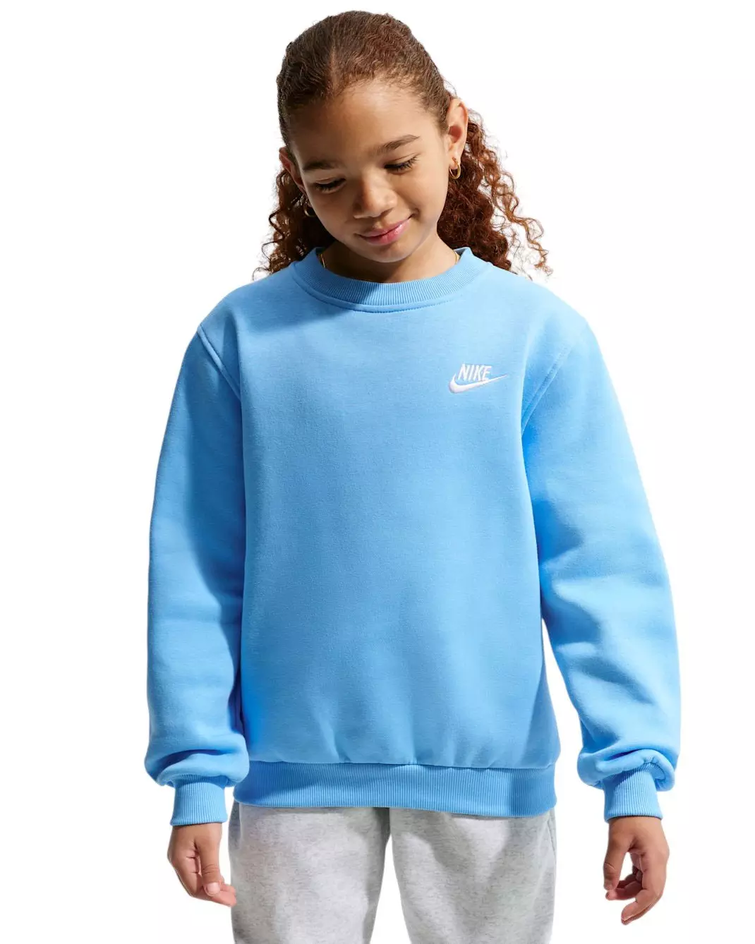Nike Big Kids' Sportswear Club Fleece Sweatshirt - Football Blue - FOOTBALL BLUE