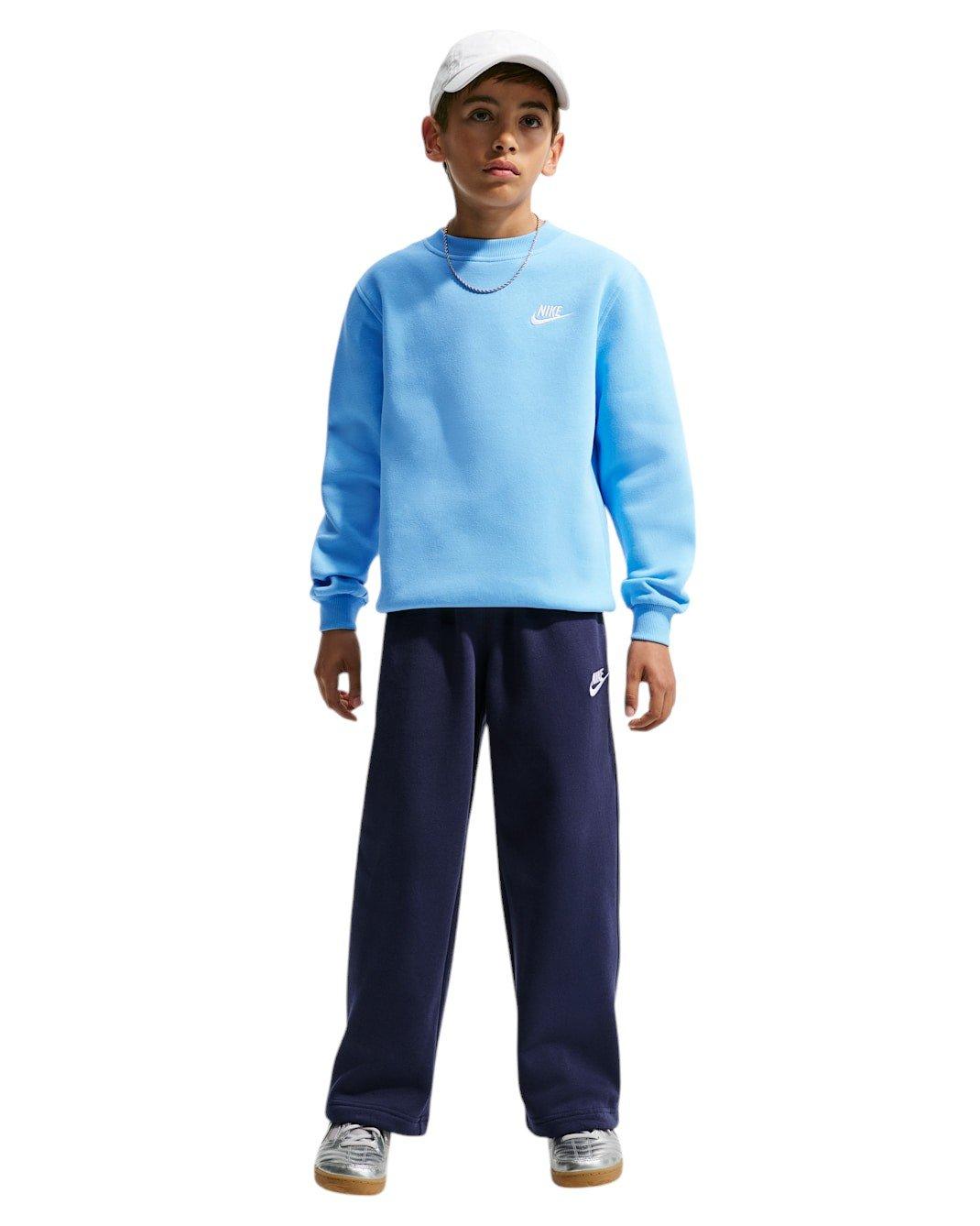 Nike Big Kids' Sportswear Club Fleece Sweatshirt - Football Blue - FOOTBALL BLUE Thumbnail View 6