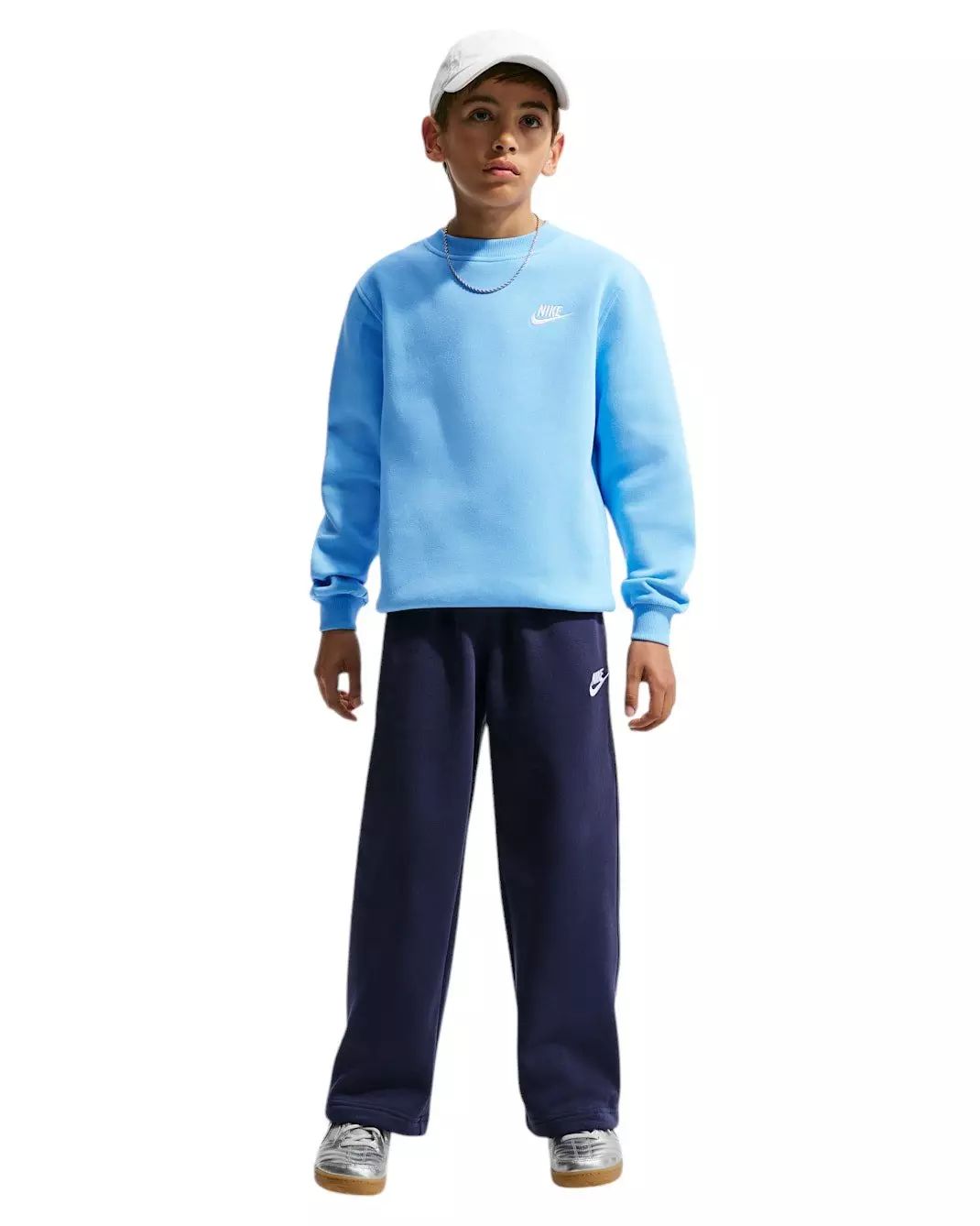Nike Big Kids' Sportswear Club Fleece Sweatshirt - Football Blue - FOOTBALL BLUE