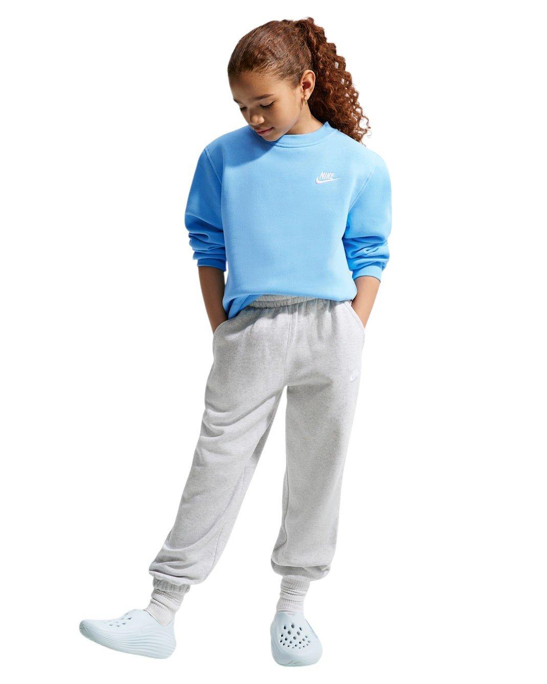 Nike Big Kids' Sportswear Club Fleece Sweatshirt - Football Blue - FOOTBALL BLUE Thumbnail View 7
