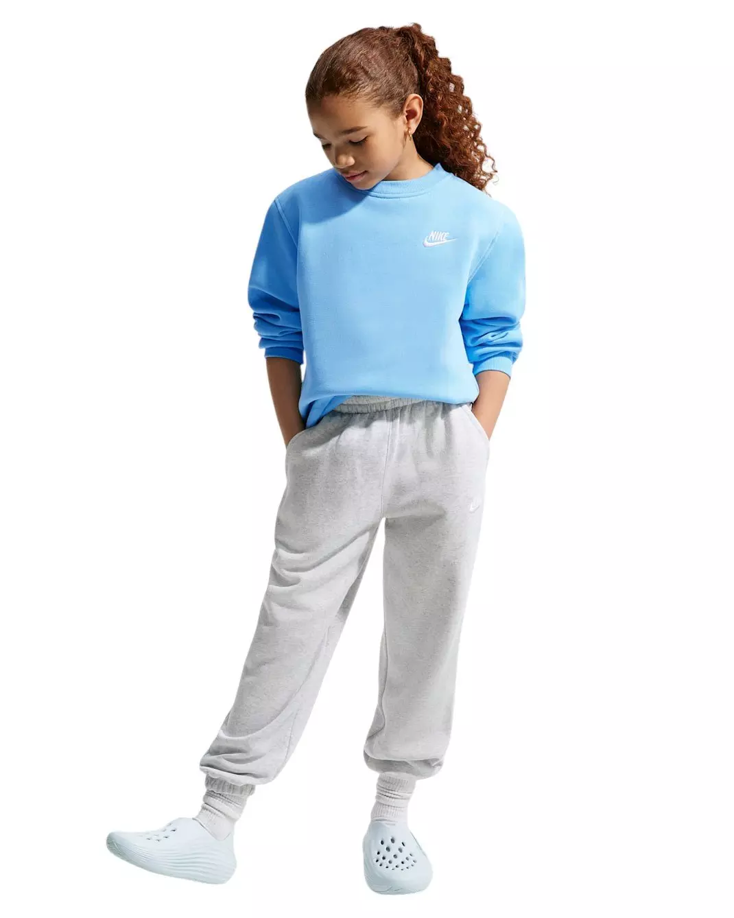 Nike Big Kids' Sportswear Club Fleece Sweatshirt - Football Blue - FOOTBALL BLUE
