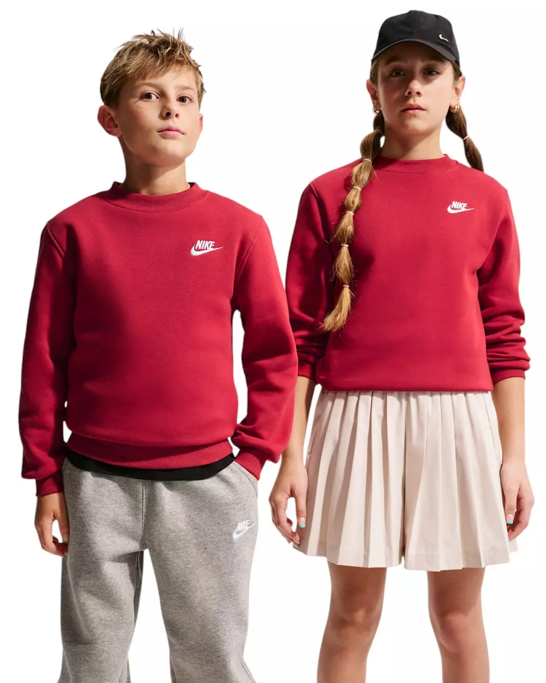 Nike Big Kids' Sportswear Club Fleece Sweatshirt - Red - RED