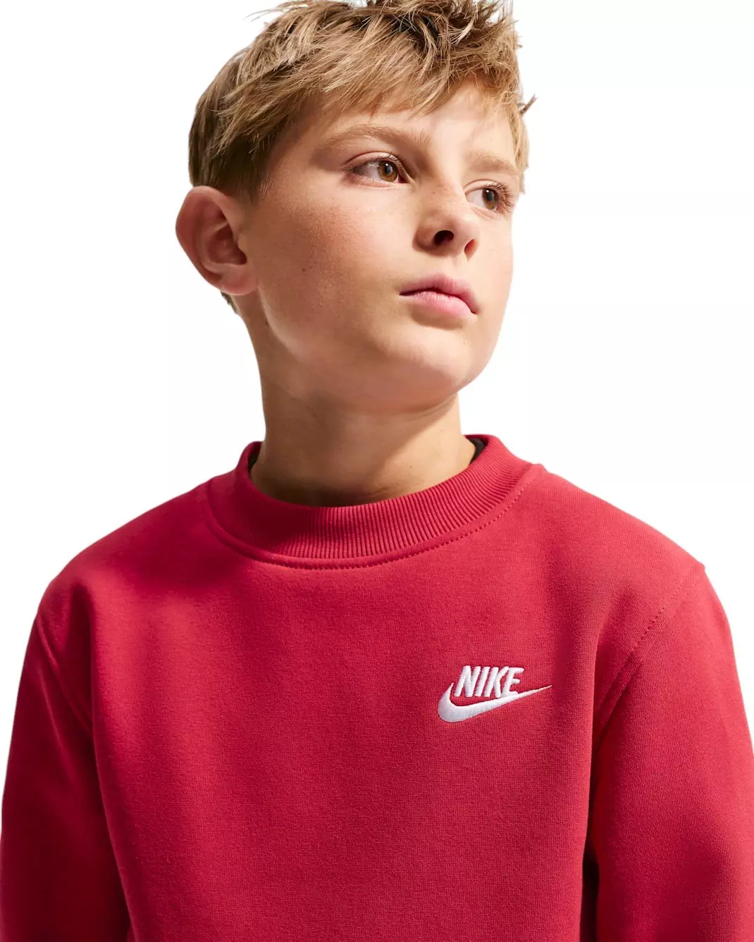 Nike Big Kids' Sportswear Club Fleece Sweatshirt - Red - RED