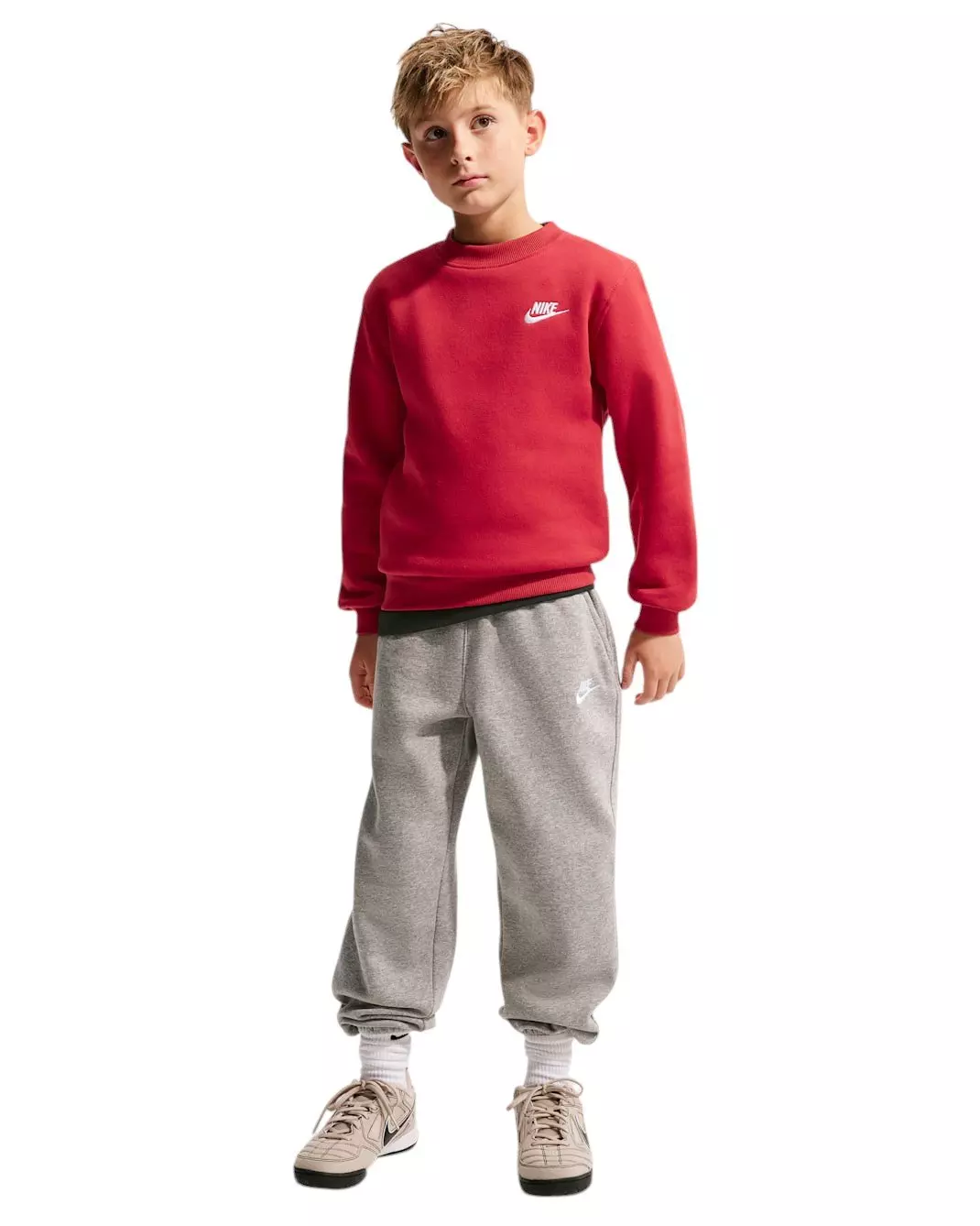 Nike Big Kids' Sportswear Club Fleece Sweatshirt - Red - RED