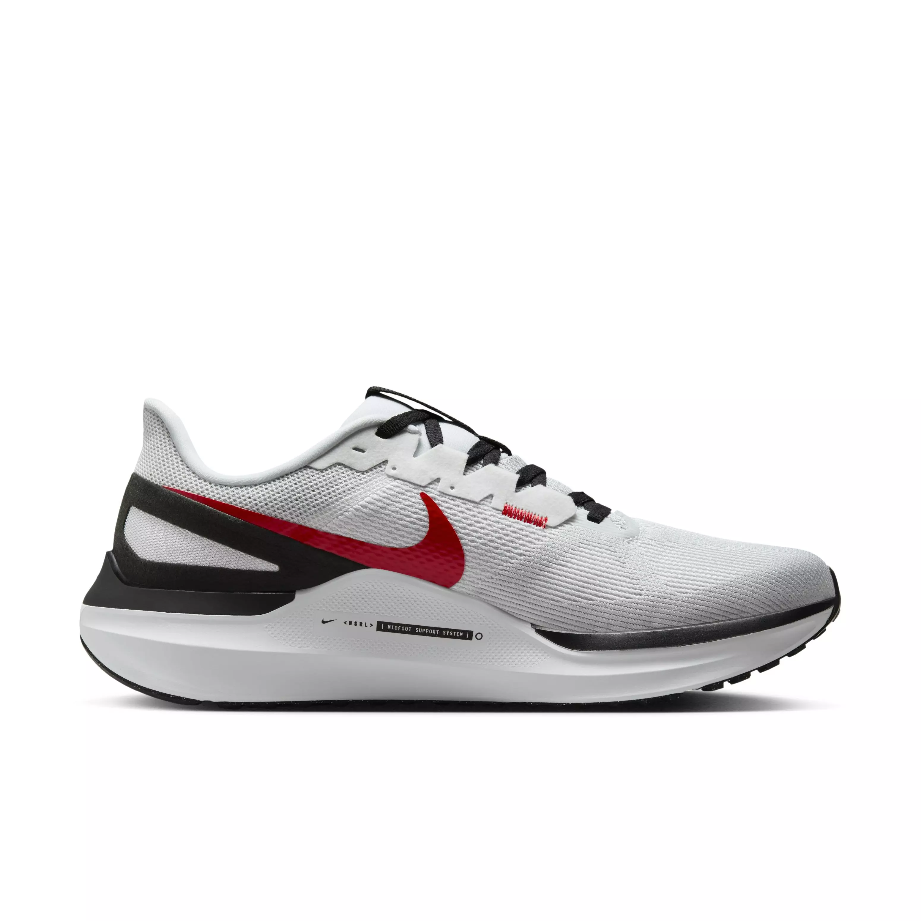 Nike Structure 25 "White/Black/Light Smoke Grey/Fire Red" Men's Running Shoe - WHITE/BLACK/LT GREY/RED