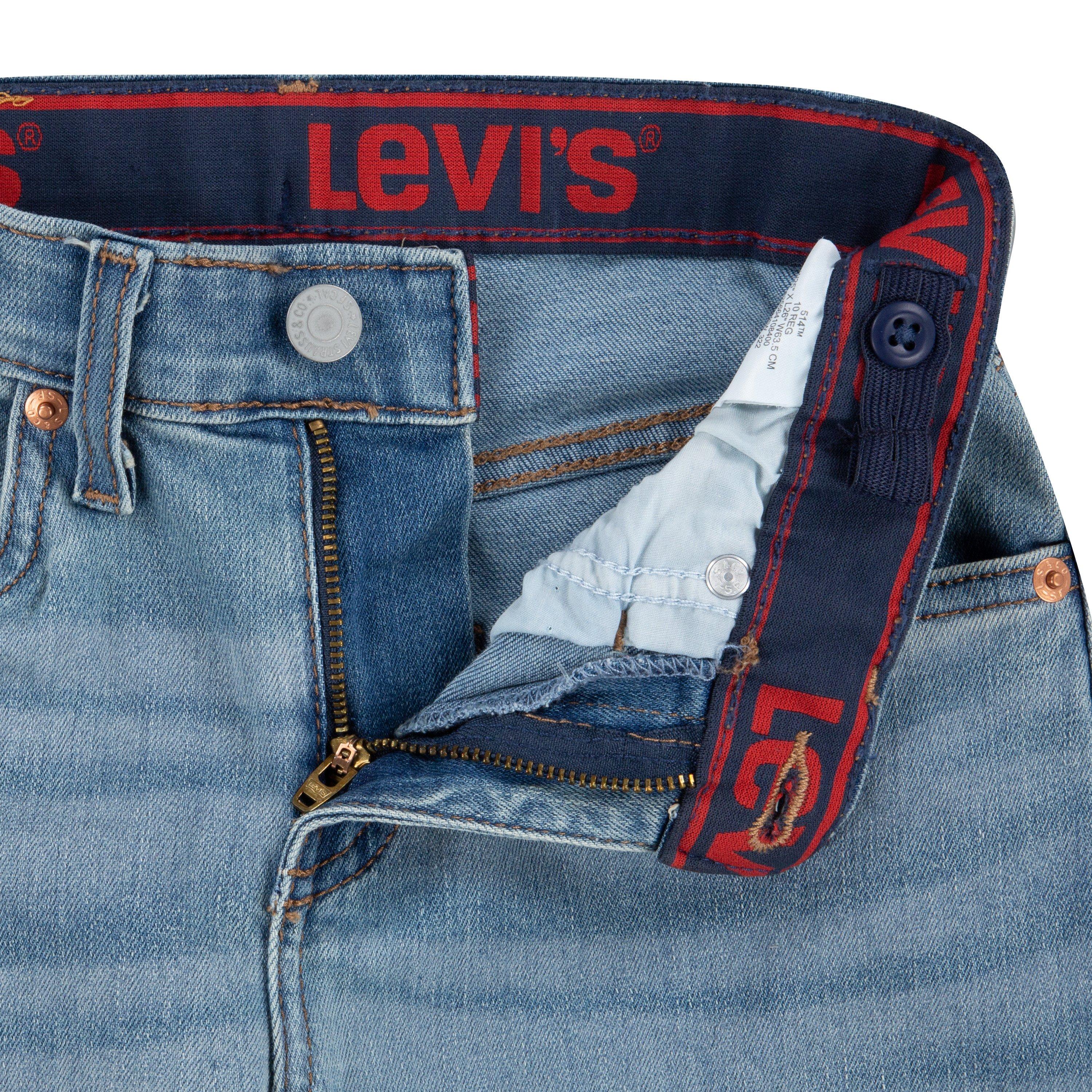 Levi's 514 Straight Fit Big Boys' Light Blue Wash Denim Jeans