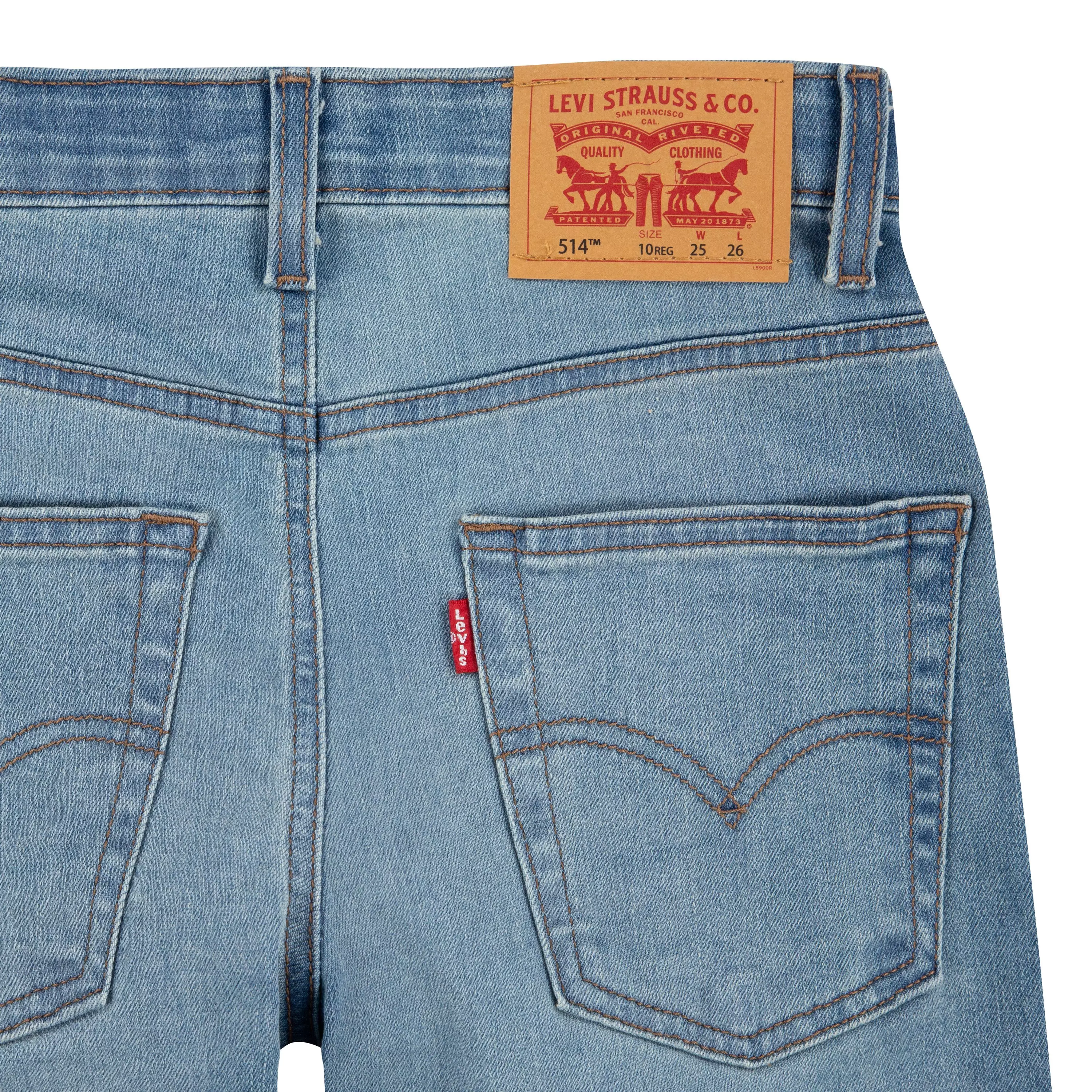 Levi's Big Boys' 514 Straight Fit Light Blue Wash Denim Jeans - LT BLUE