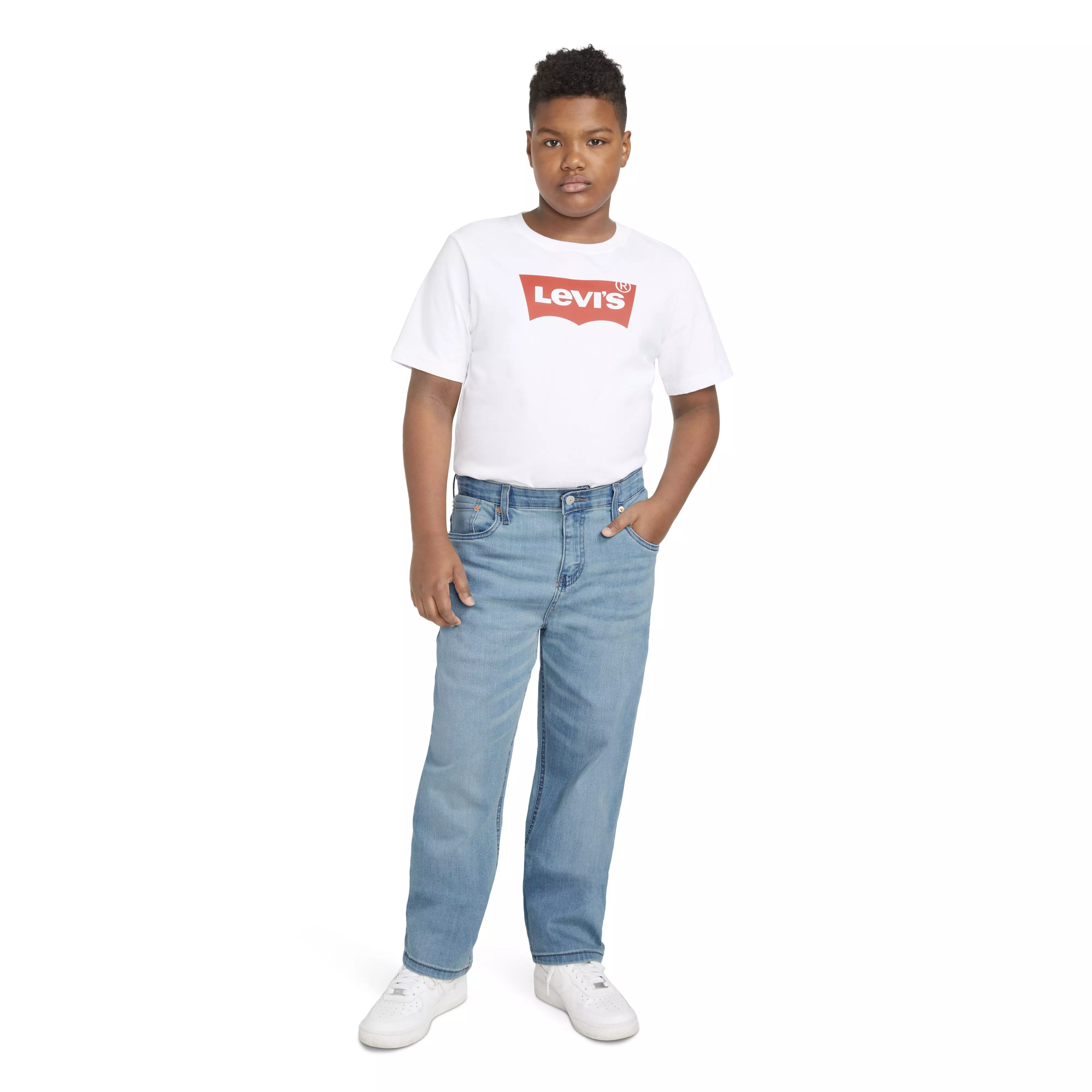 Levi's Big Boys' 514 Straight Fit Light Blue Wash Denim Jeans - LT BLUE