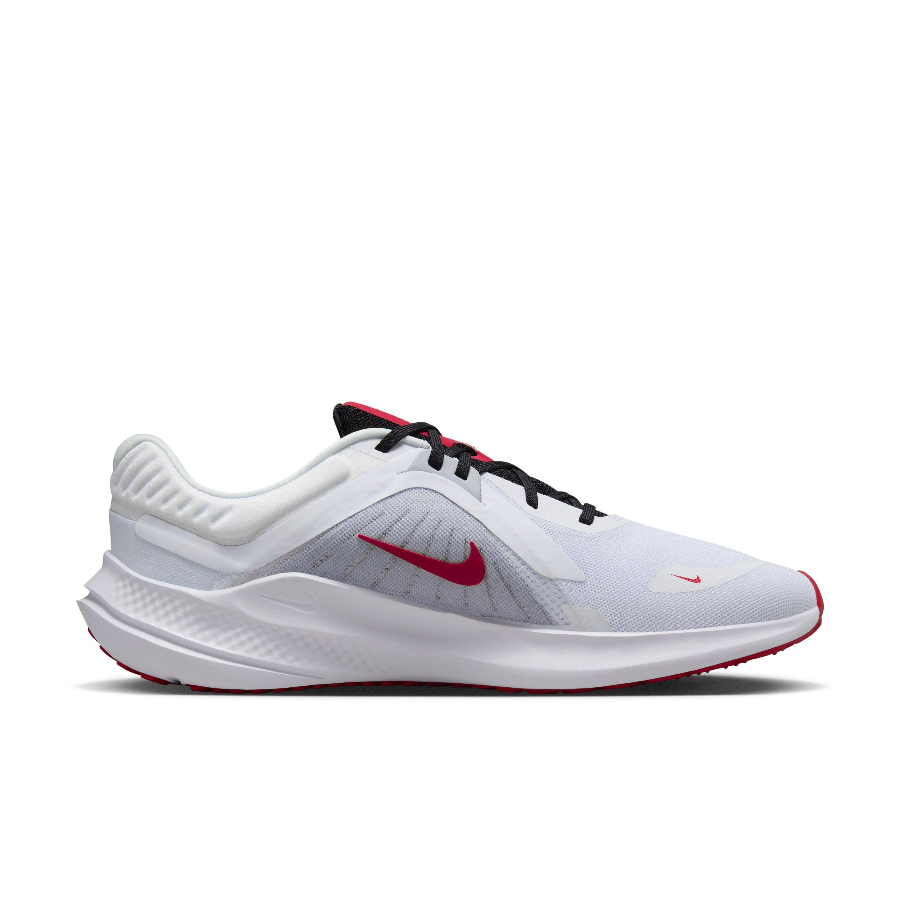 Nike Quest 5 "White/Light Smoke Grey/Black/Fire Red" Men's Running Shoe - WHITE/LT GREY/BLACK/RED Thumbnail View 1