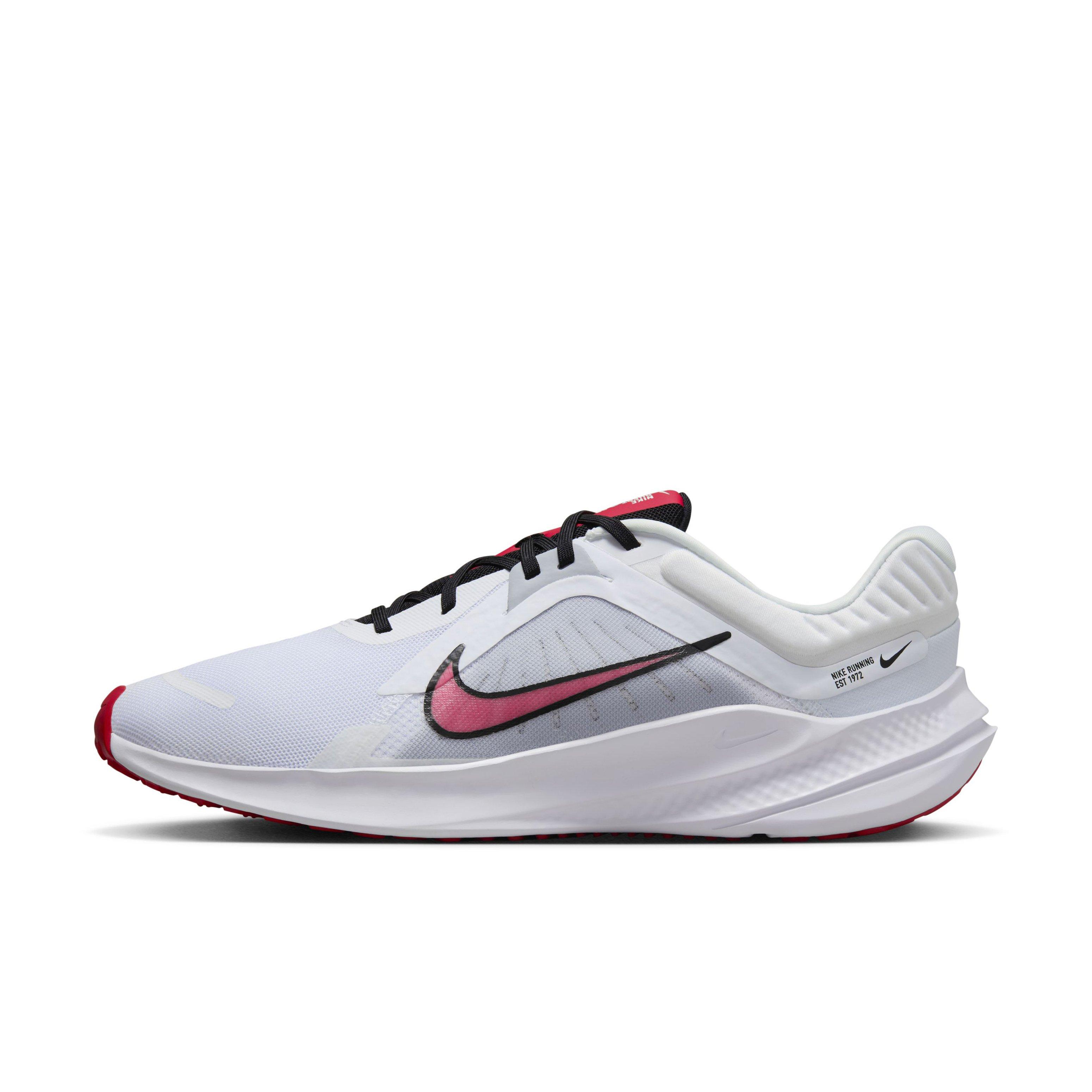 Nike Quest 5 "White/Light Smoke Grey/Black/Fire Red" Men's Running Shoe - WHITE/LT GREY/BLACK/RED Thumbnail View 2