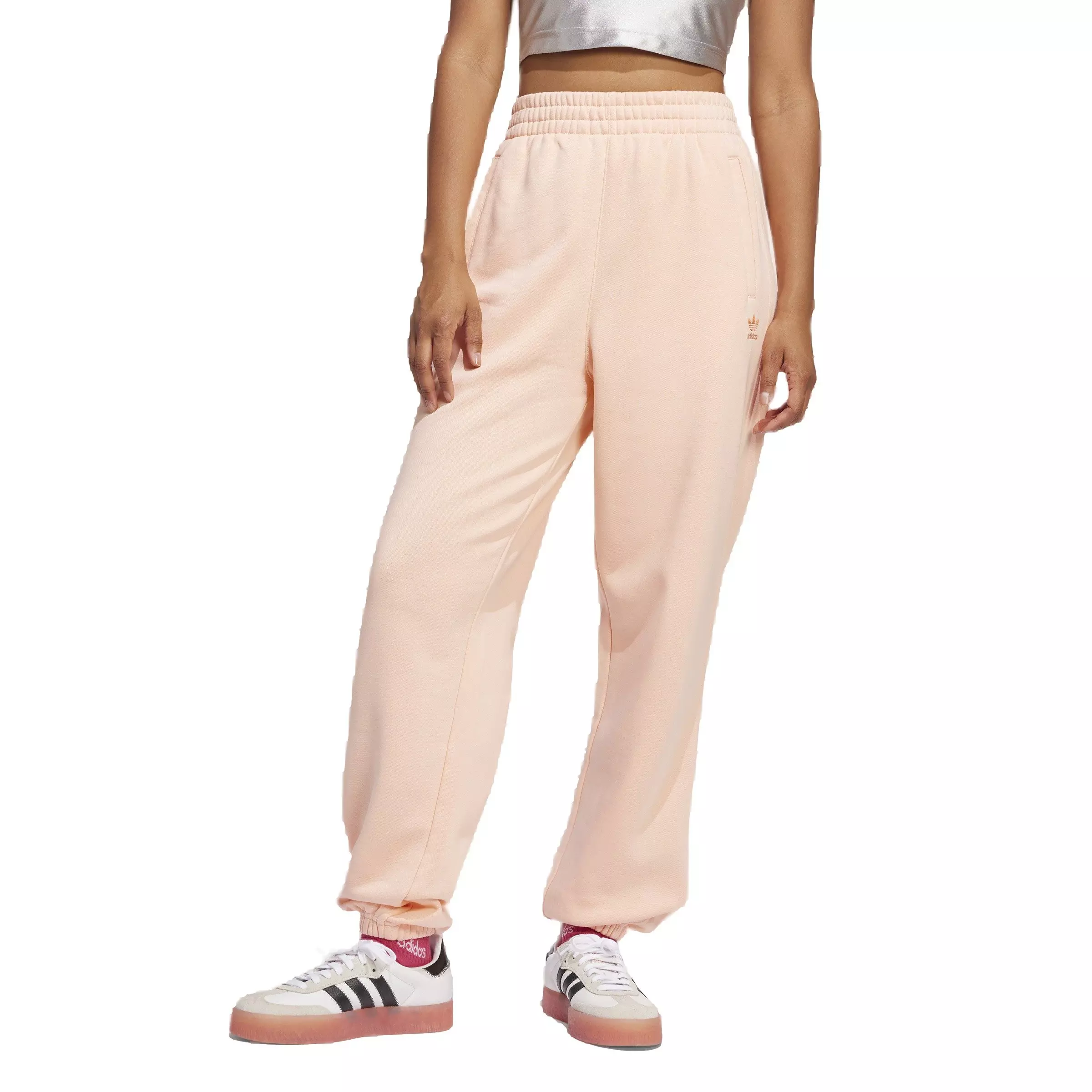 adidas Originals Women's Essentials Fleece Loose Joggers -Pink - PINK