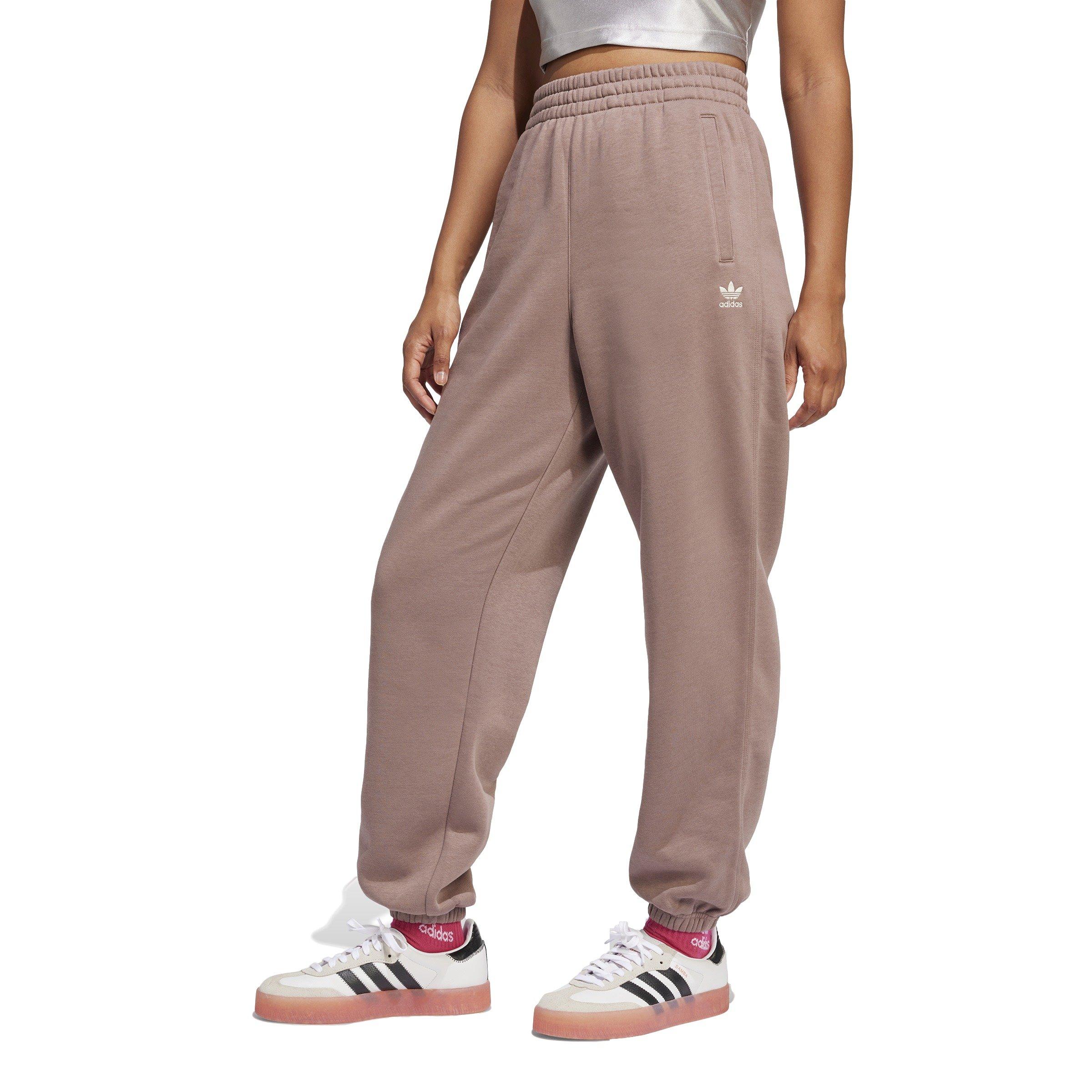 adidas Originals Women's Essentials Fleece Loose Joggers -Brown - BROWN