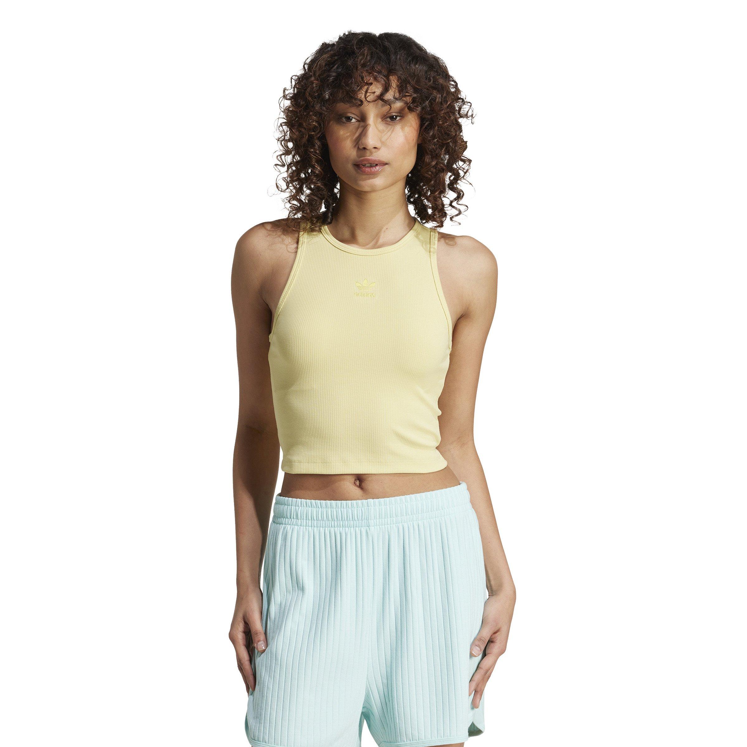 adidas Originals Women's Essentials Ribbed Tank Top -Yellow - YELLOW Thumbnail View 1