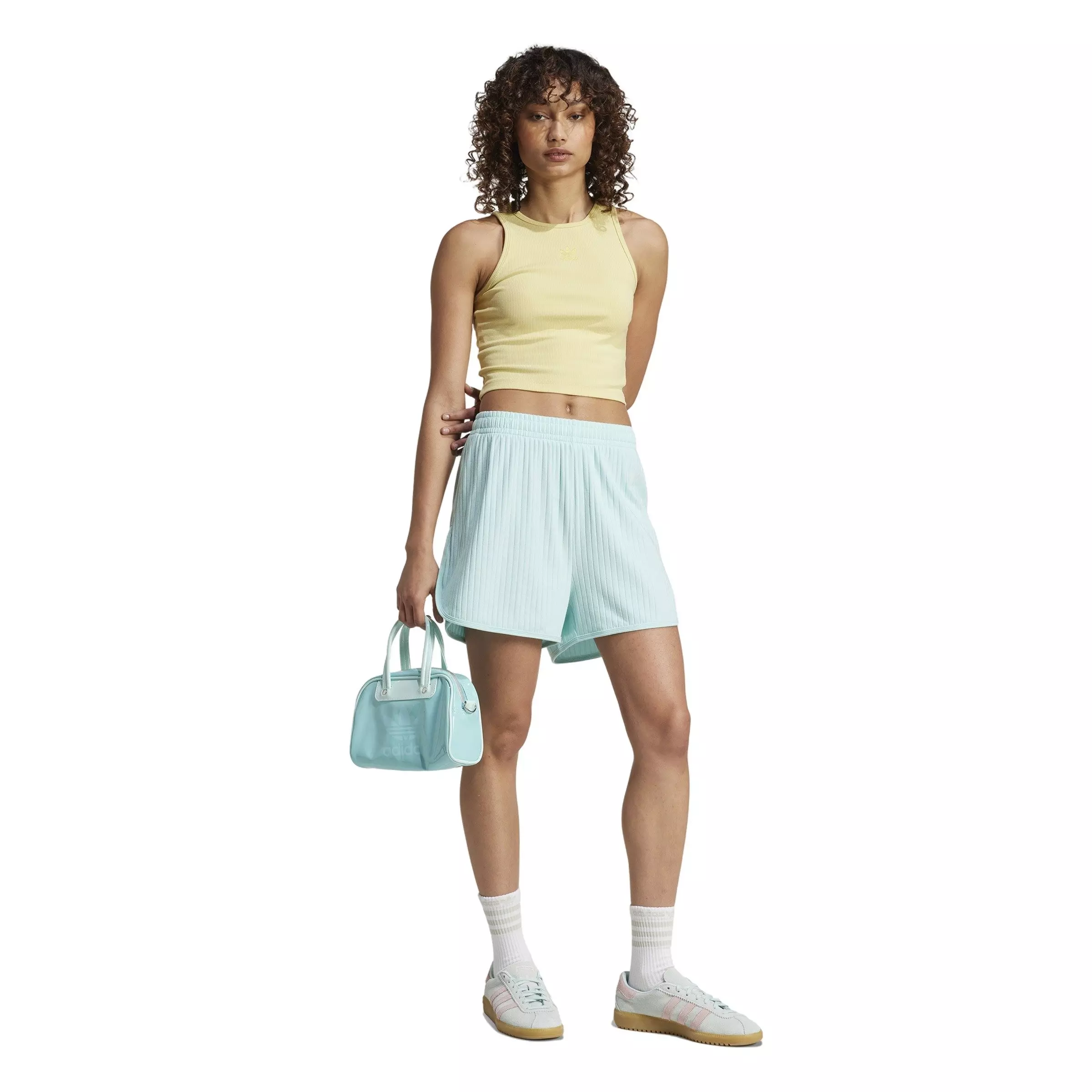adidas Originals Women's Essentials Ribbed Tank Top -Yellow - YELLOW