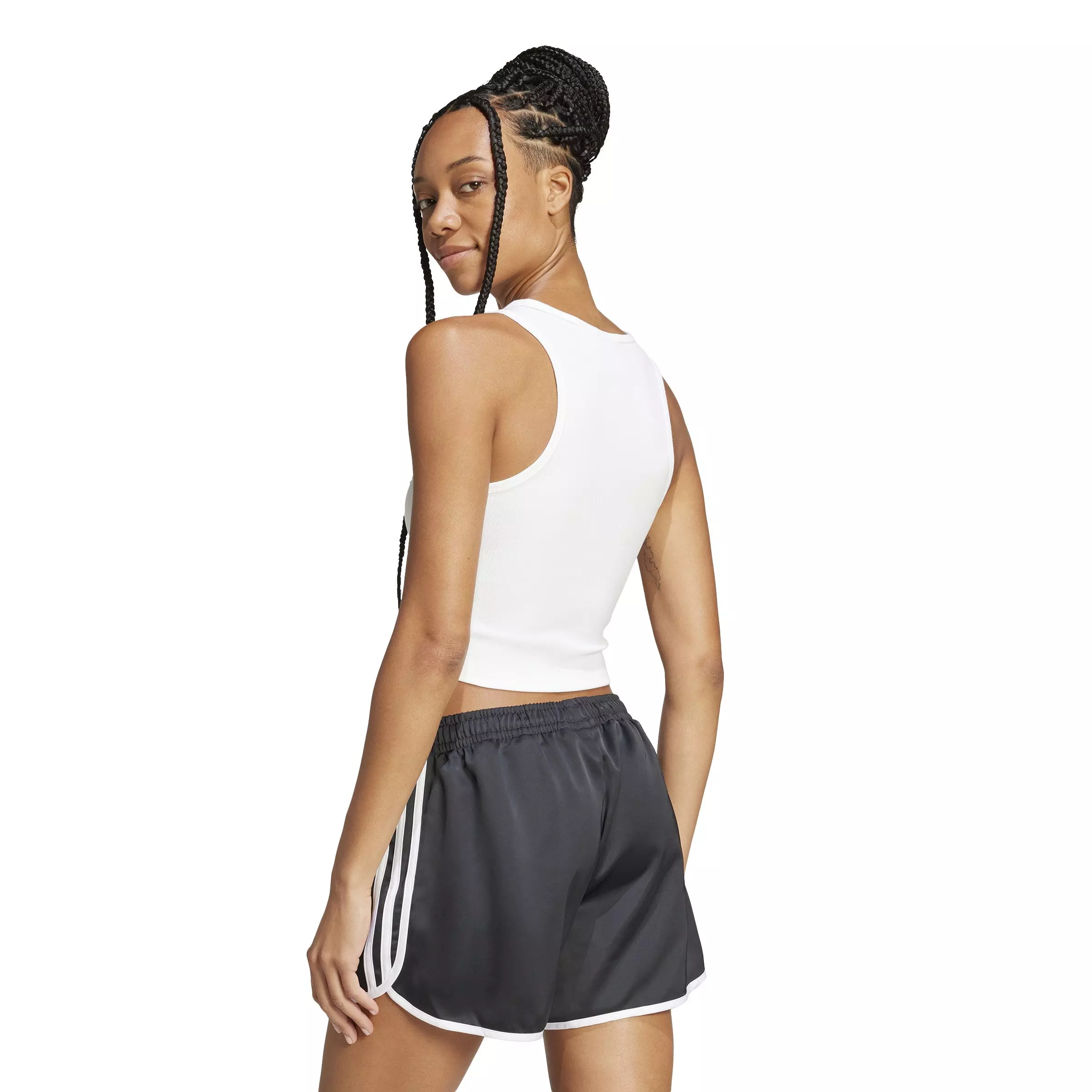 adidas Originals Women's Essentials Ribbed Tank Top -White - WHITE