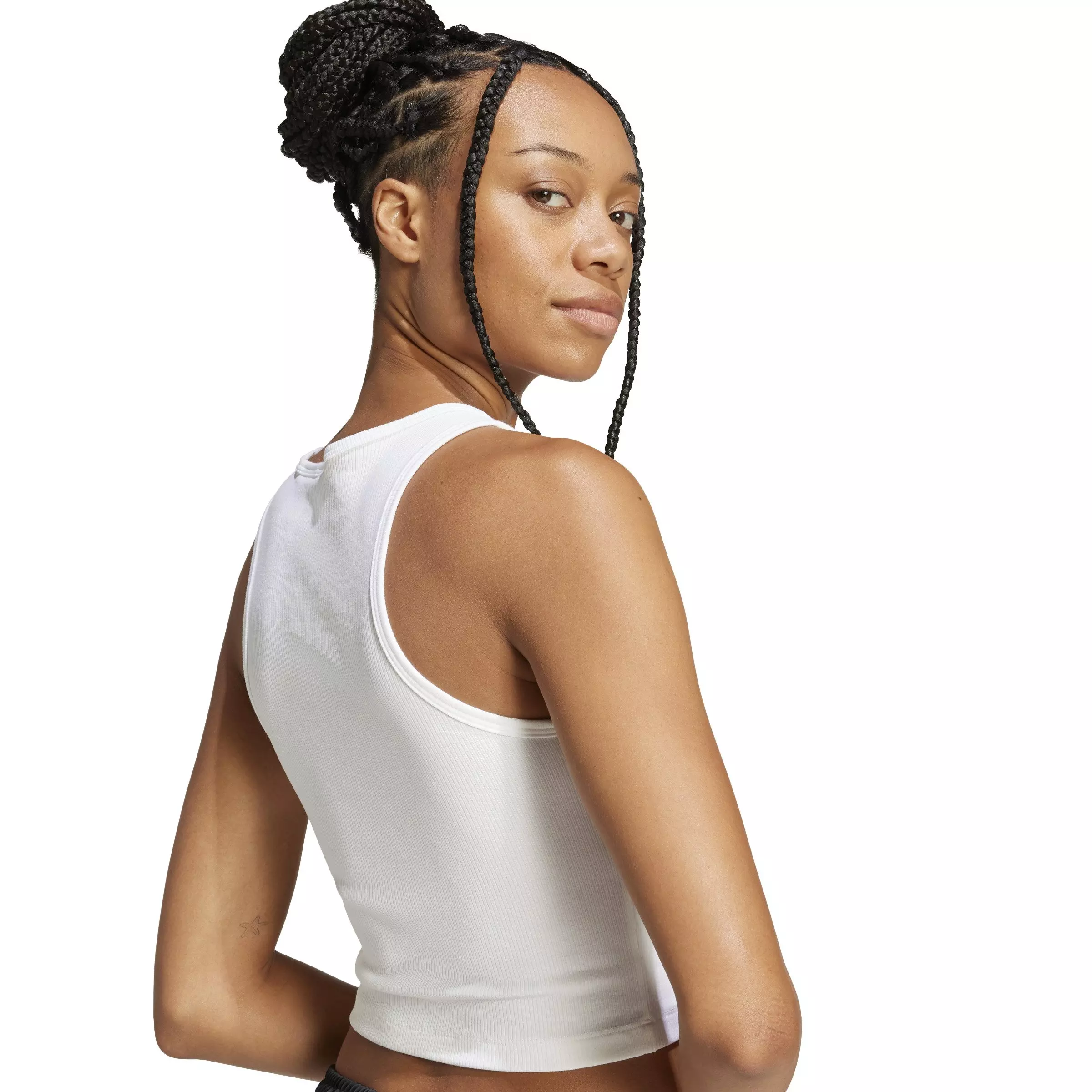 adidas Originals Women's Essentials Ribbed Tank Top -White - WHITE