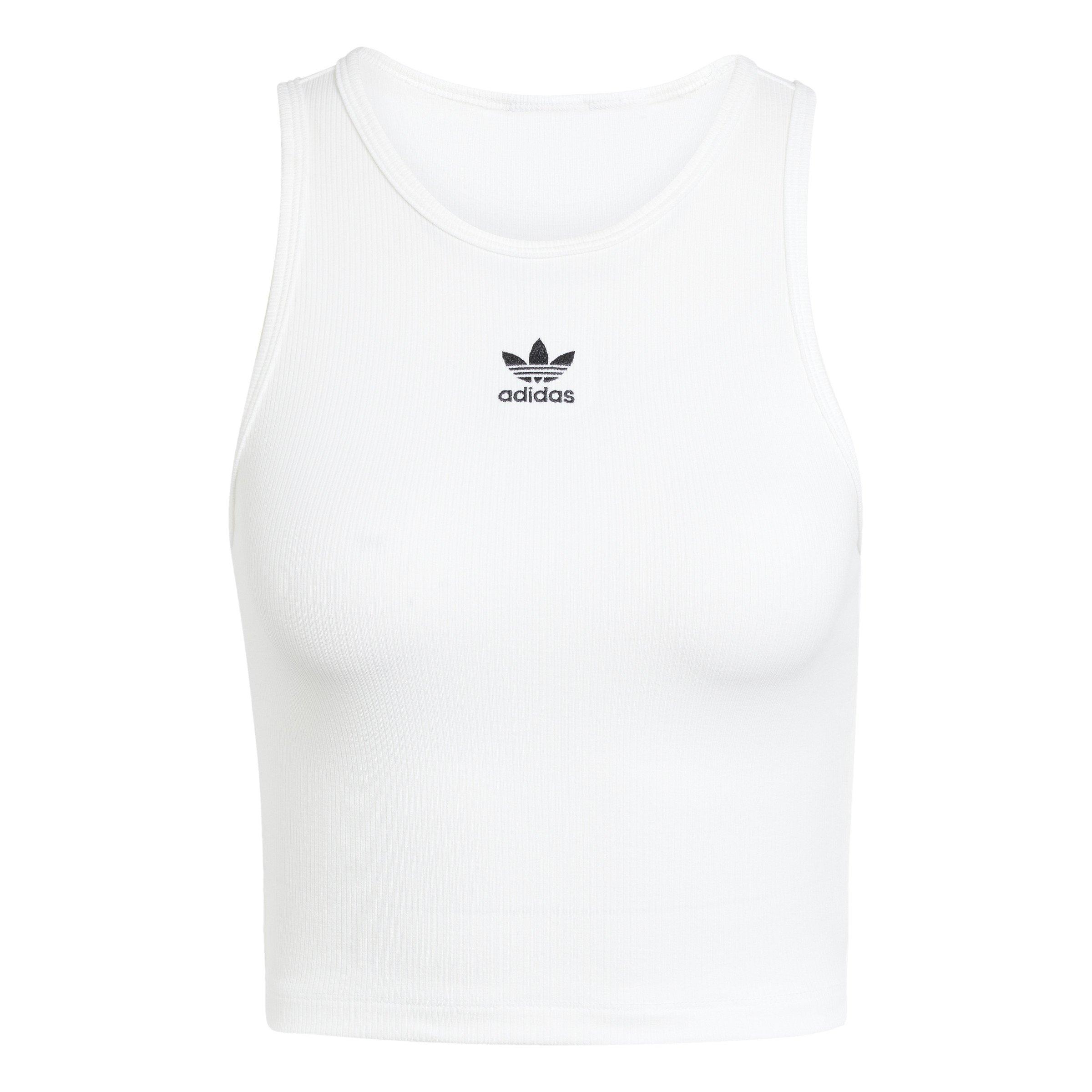 adidas Originals Women's Essentials Ribbed Tank Top -White - WHITE Thumbnail View 6