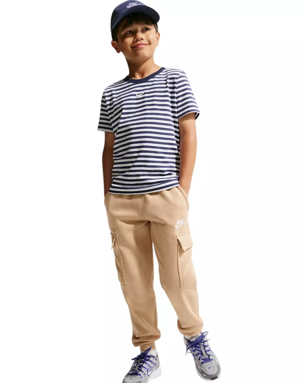 Nike Big Kids' Sportswear Club Fleece Cargo Pants - Linen Brown - LINEN BROWN