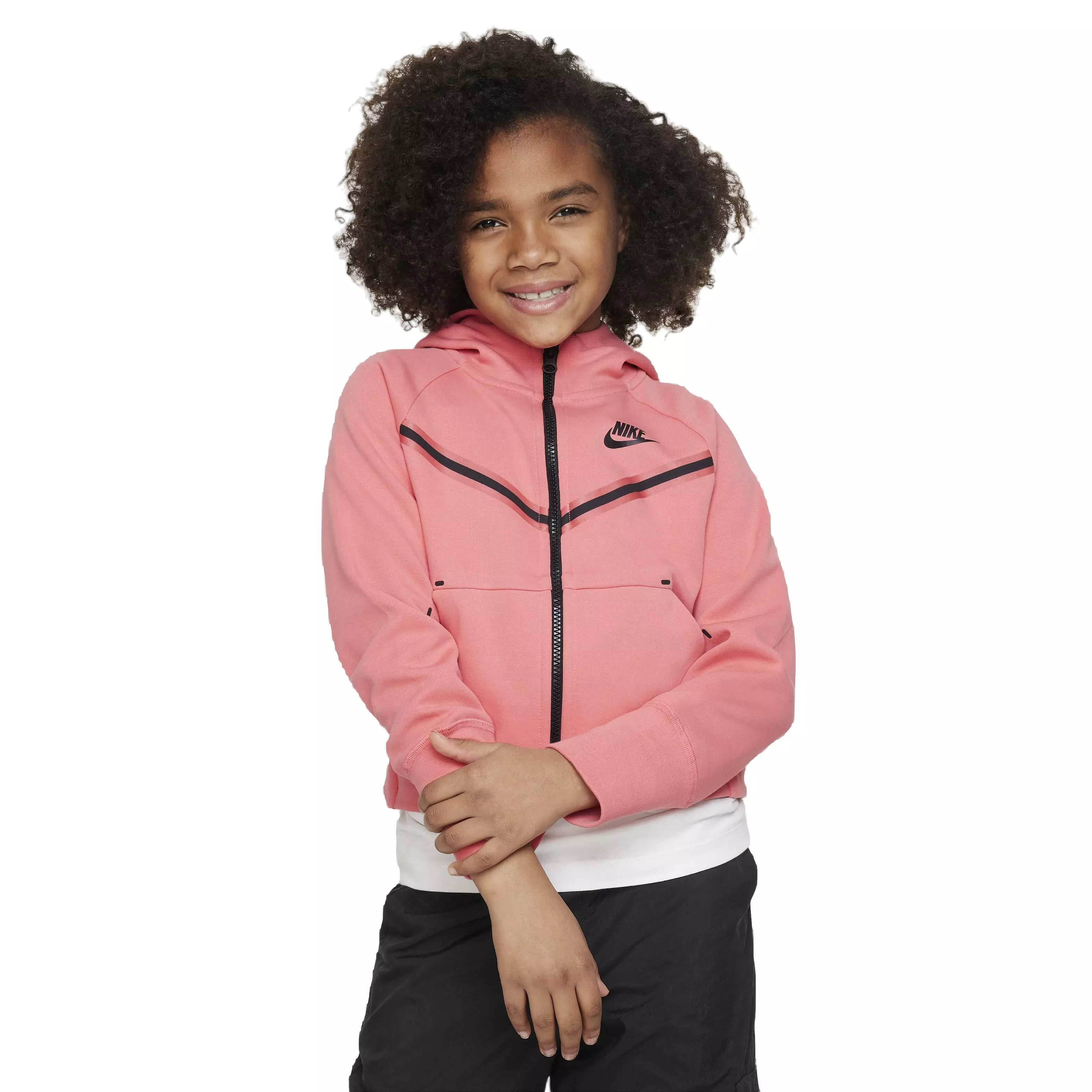 Nike Big Girls' Sportswear Tech Fleece Full-Zip Jacket - Orange - Hibbett