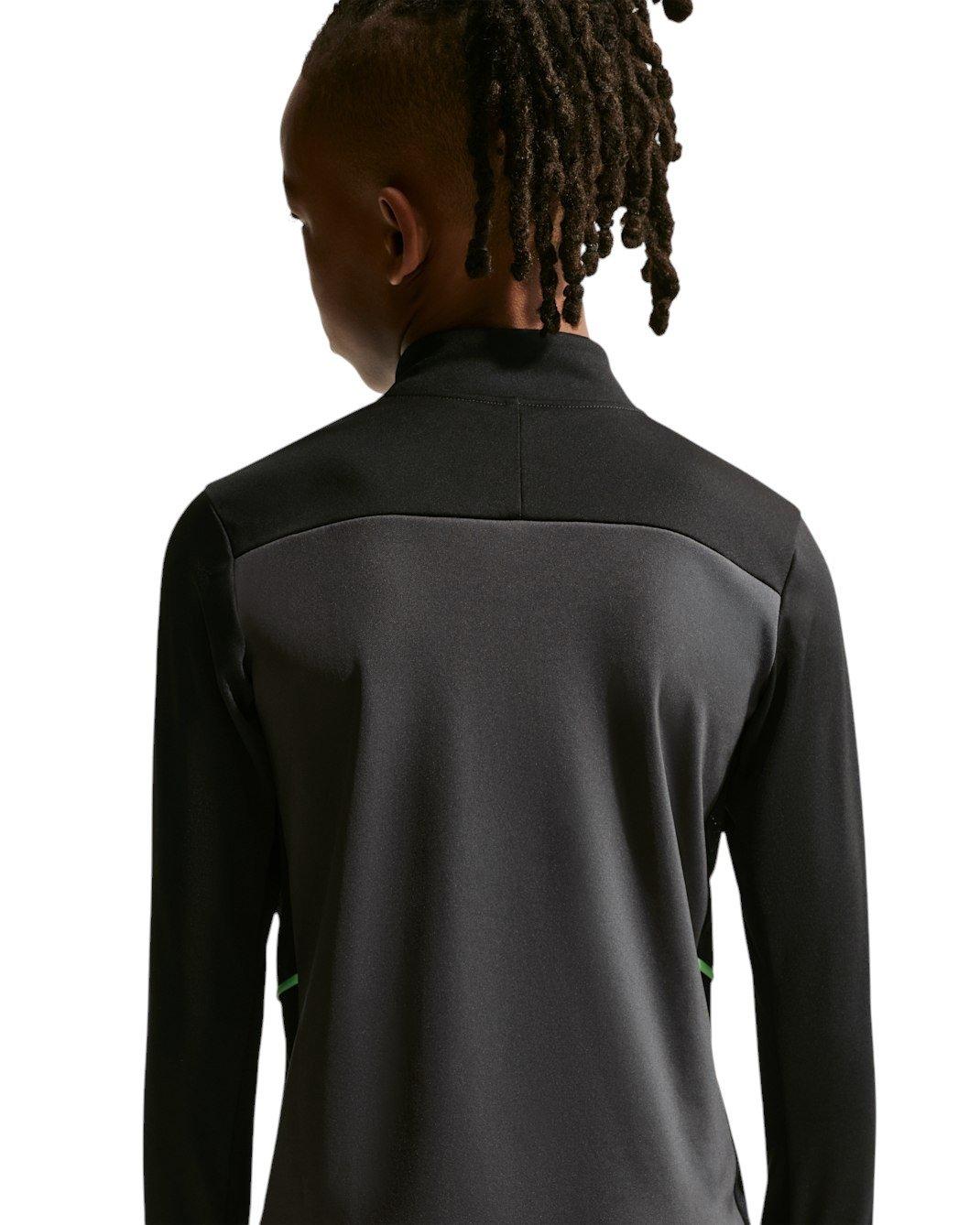 Nike Big Kids' Academy25 Dri-FIT Long-Sleeve 1/4-Zip Soccer Drill Top - Anthracite/Green - ANTHRACITE/GREEN Thumbnail View 4