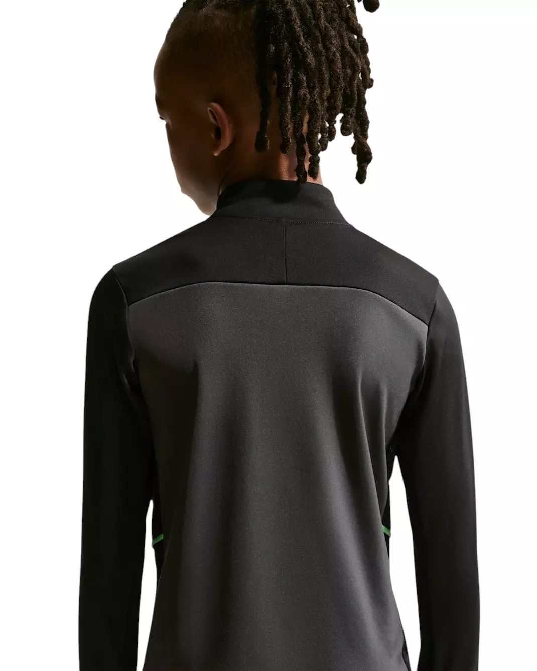 Nike Big Kids' Academy25 Dri-FIT Long-Sleeve 1/4-Zip Soccer Drill Top - Anthracite/Green - ANTHRACITE/GREEN