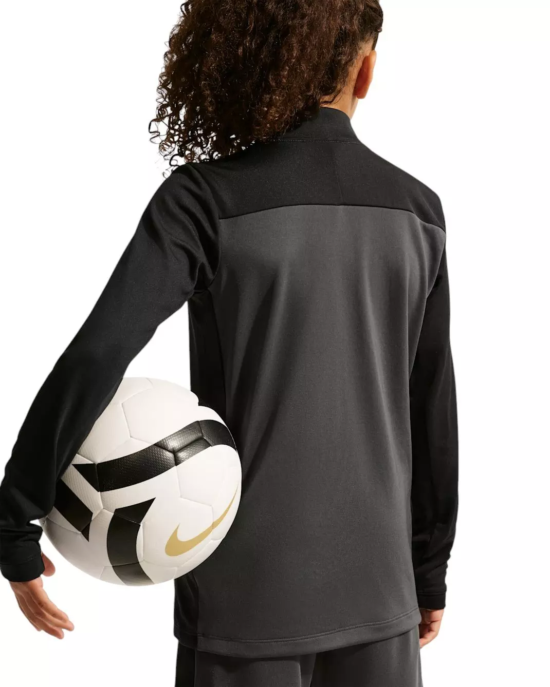Nike Big Kids' Academy25 Dri-FIT Long-Sleeve 1/4-Zip Soccer Drill Top - Anthracite/Green - ANTHRACITE/GREEN