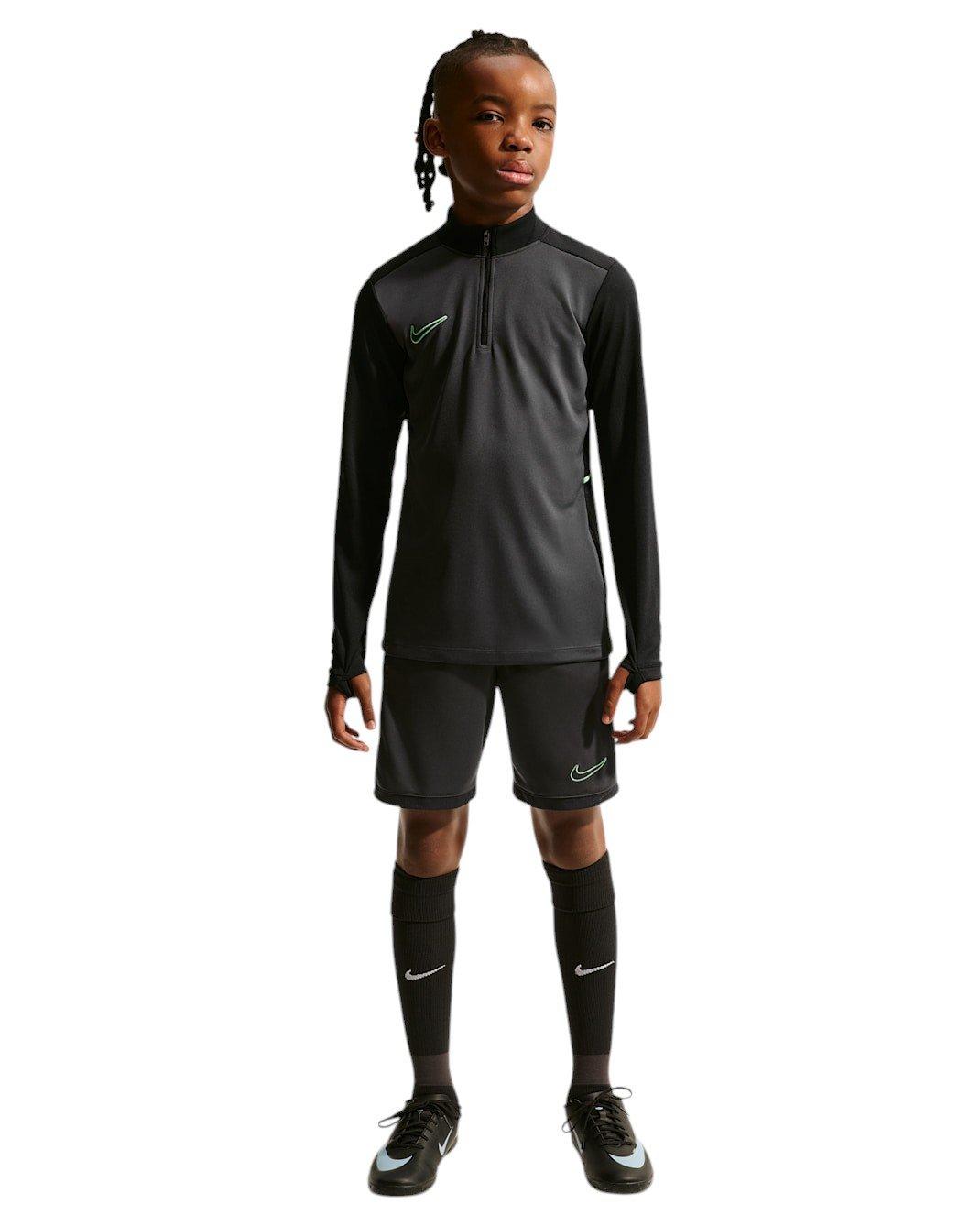 Nike Big Kids' Academy25 Dri-FIT Long-Sleeve 1/4-Zip Soccer Drill Top - Anthracite/Green - ANTHRACITE/GREEN Thumbnail View 6