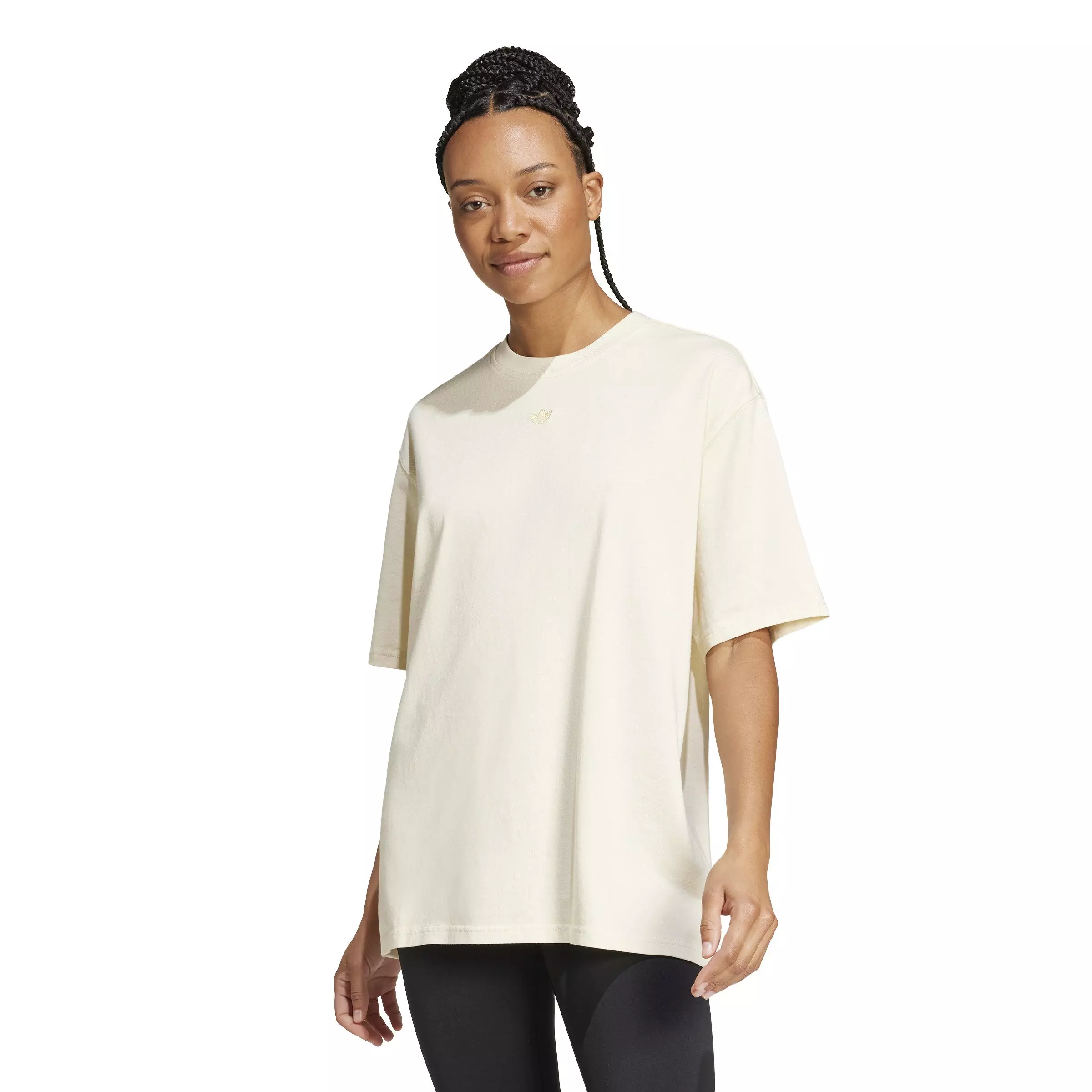 adidas Originals Women's Washed Oversized T-Shirt -Beige - BEIGE