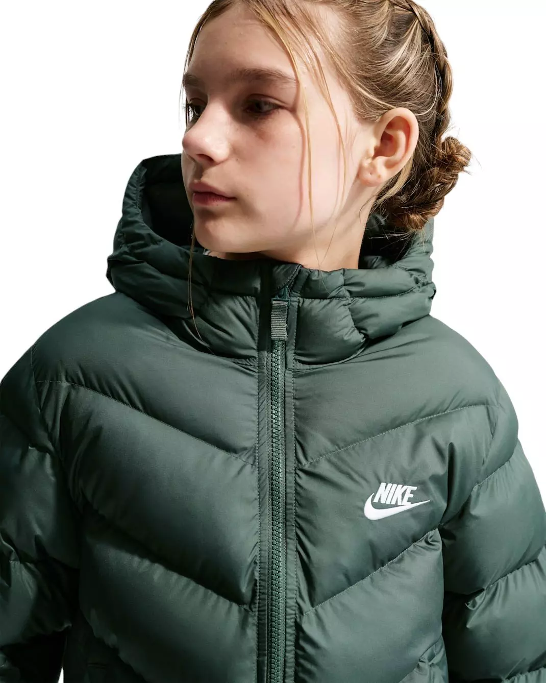 Nike Big Kids' Sportswear All Day Play Therma-FIT Loose-Fit Puffer Jacket - Green - GREEN