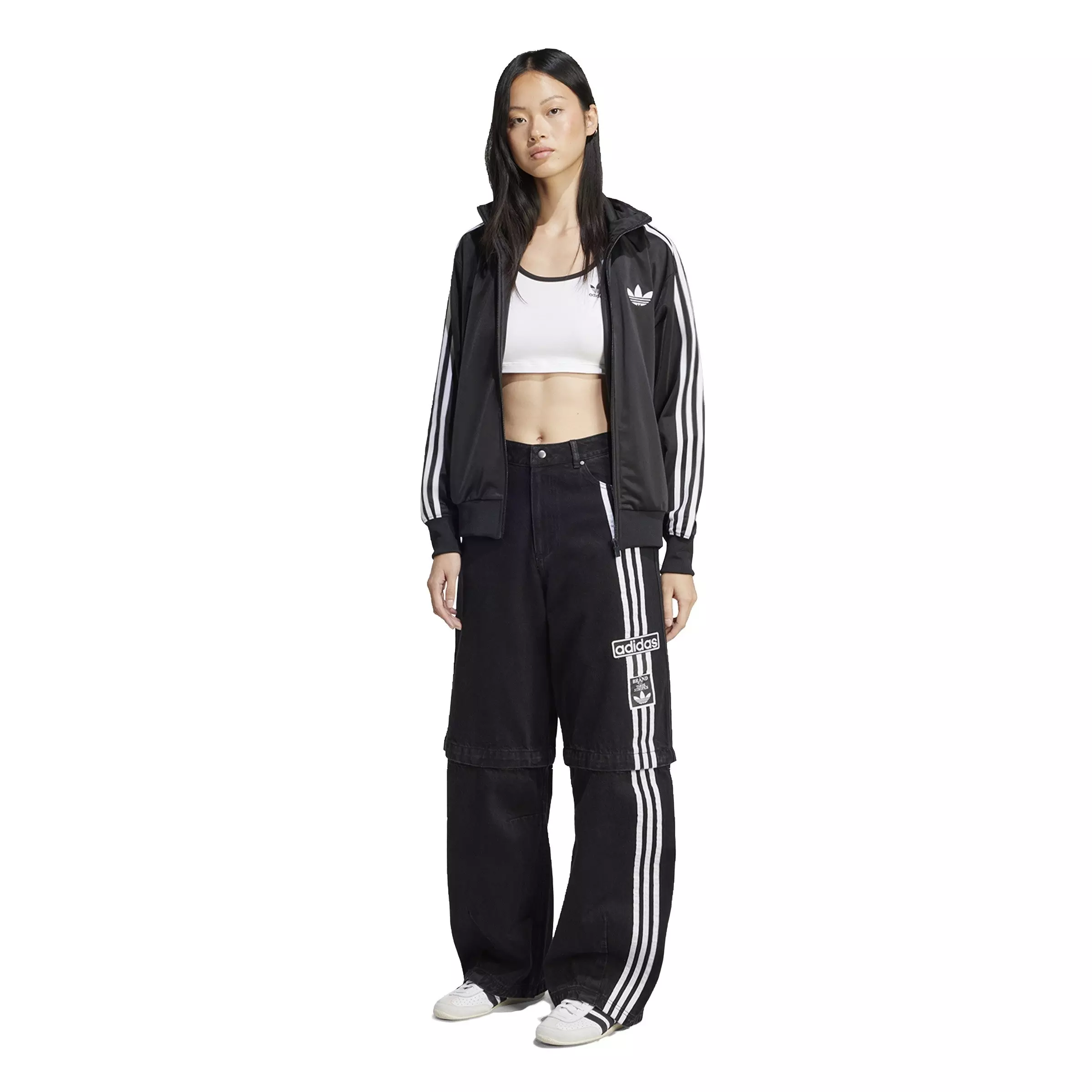 adidas Originals Women's Adibreak Denim Two-In-One Pants -Black - DENIM BLACK