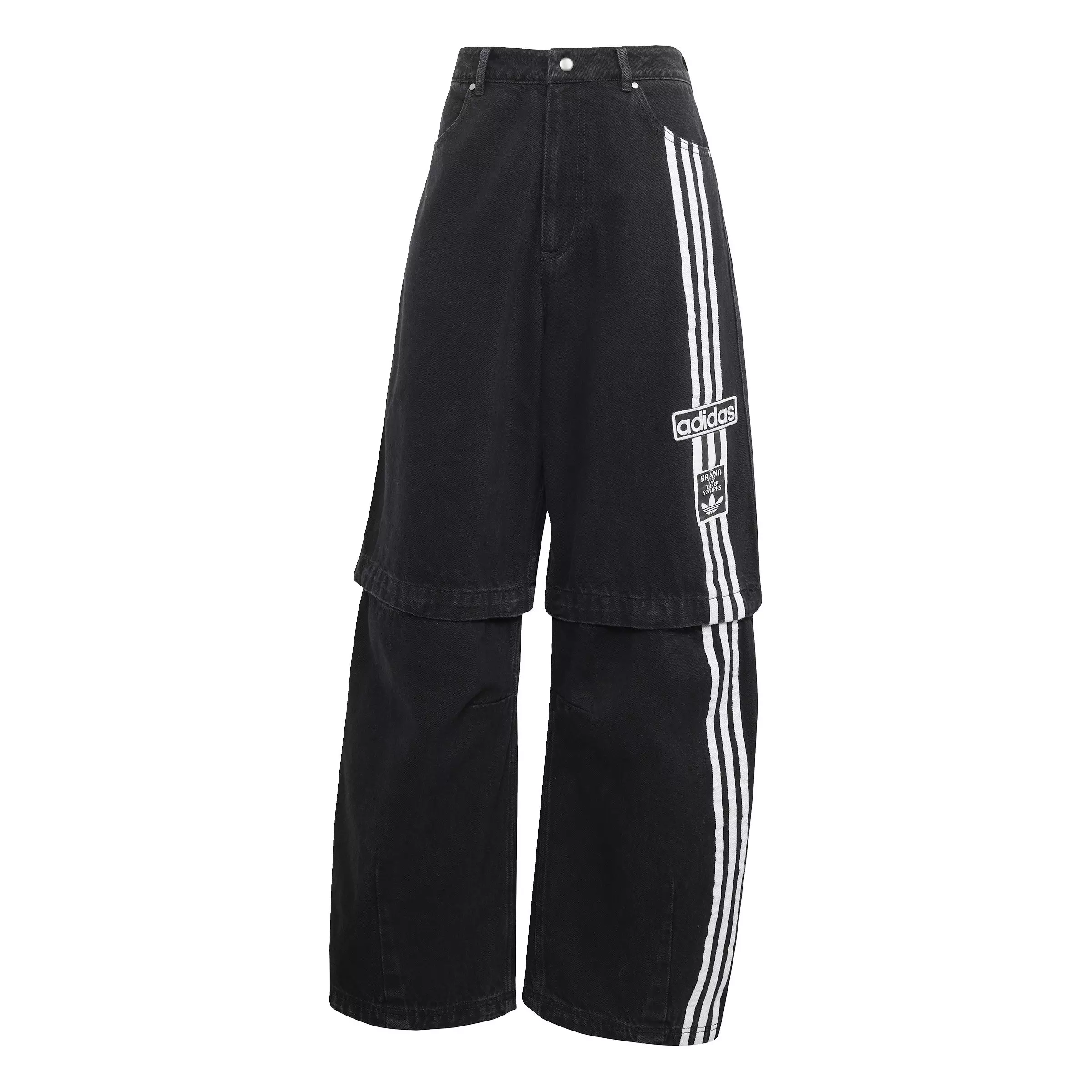 adidas Originals Women's Adibreak Denim Two-In-One Pants -Black - DENIM BLACK