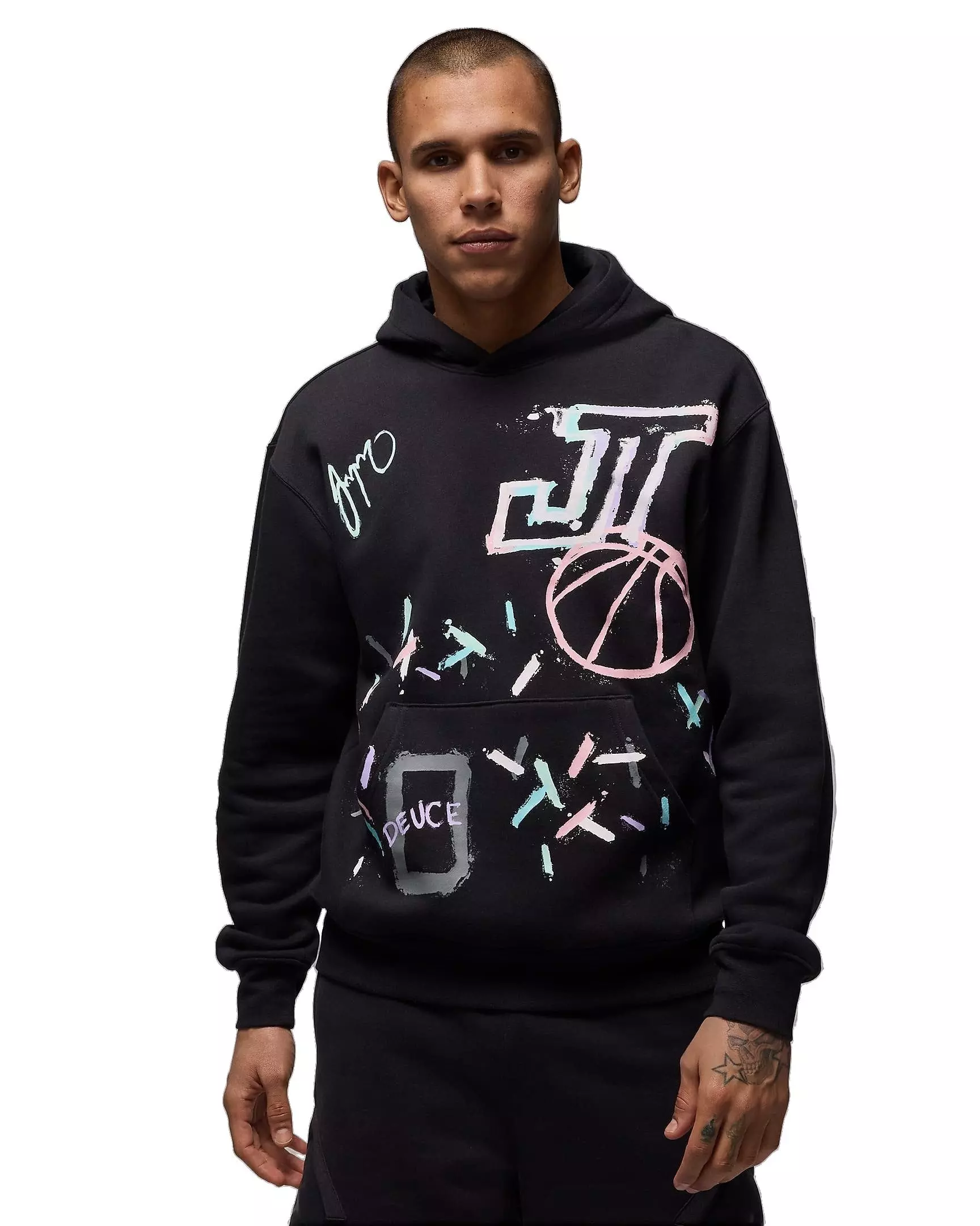 Jordan Men's Tatum Fleece Pullover Hoodie -Black - BLACK