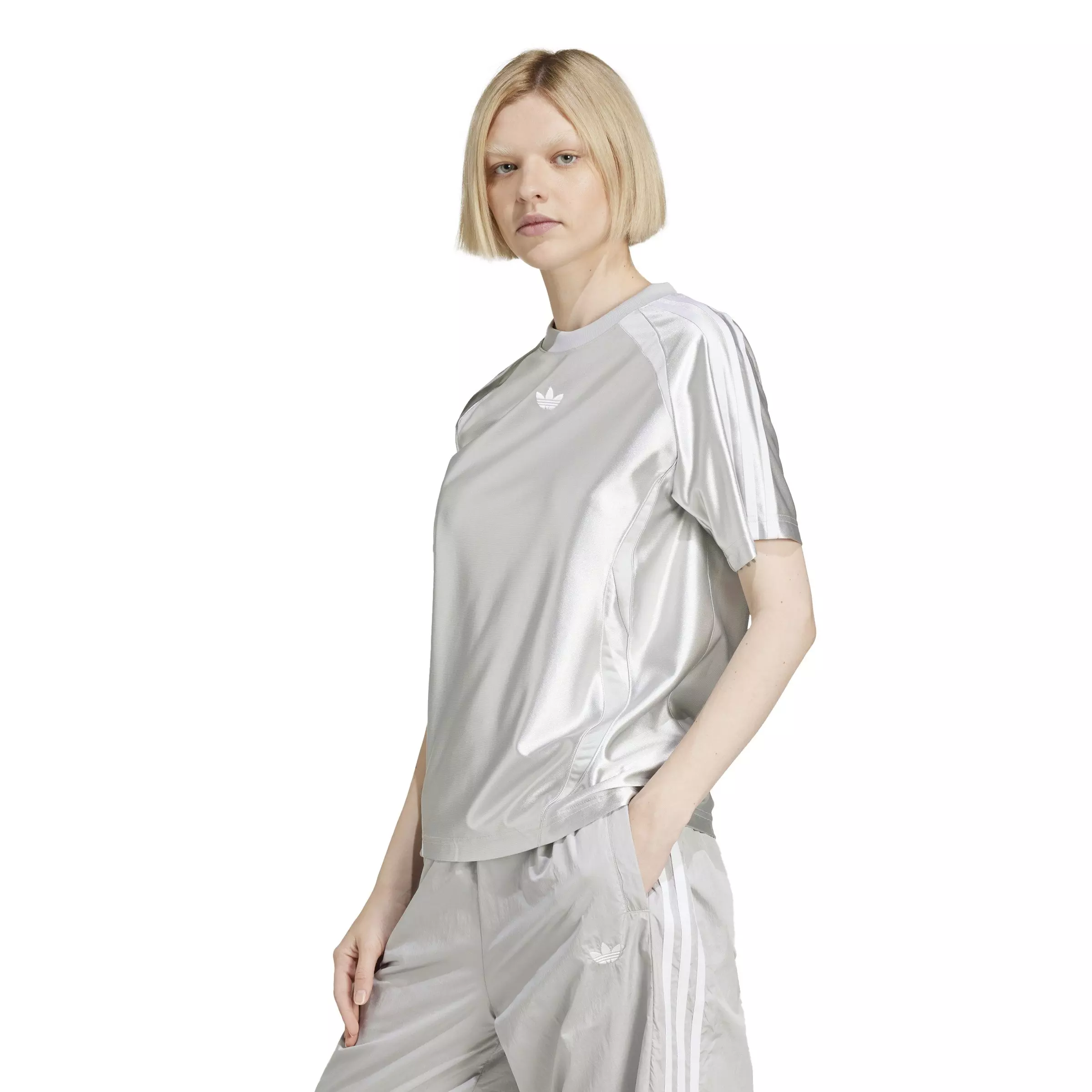 adidas Originals Women's Adicolor Teamgeist Loose T-Shirt -Grey - GREY
