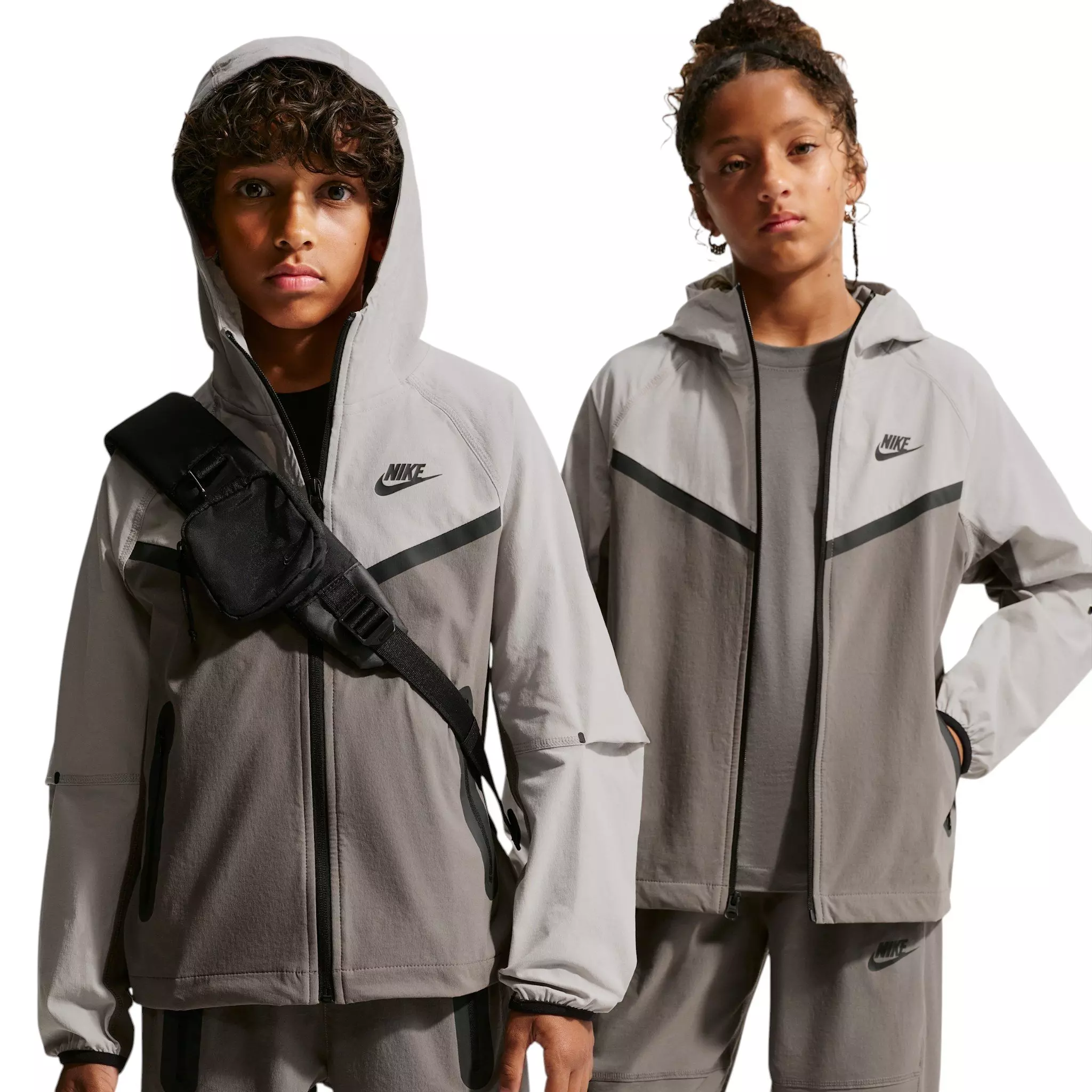 Nike Big Boys' Tech Woven Jacket - Grey - GREY