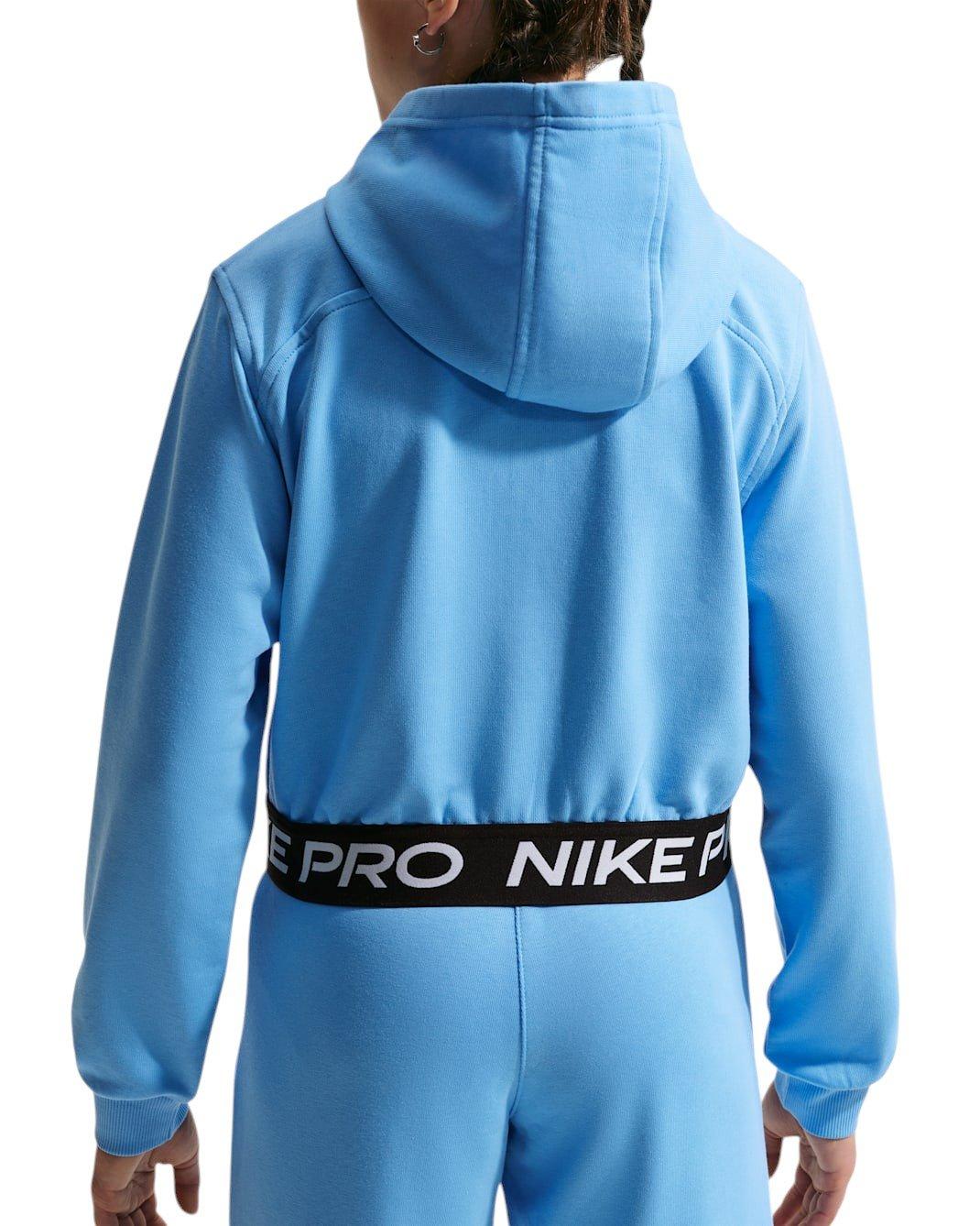 Nike Pro Fleece Big Girls' Football Blue Dri-Fit Full-Zip Jacket