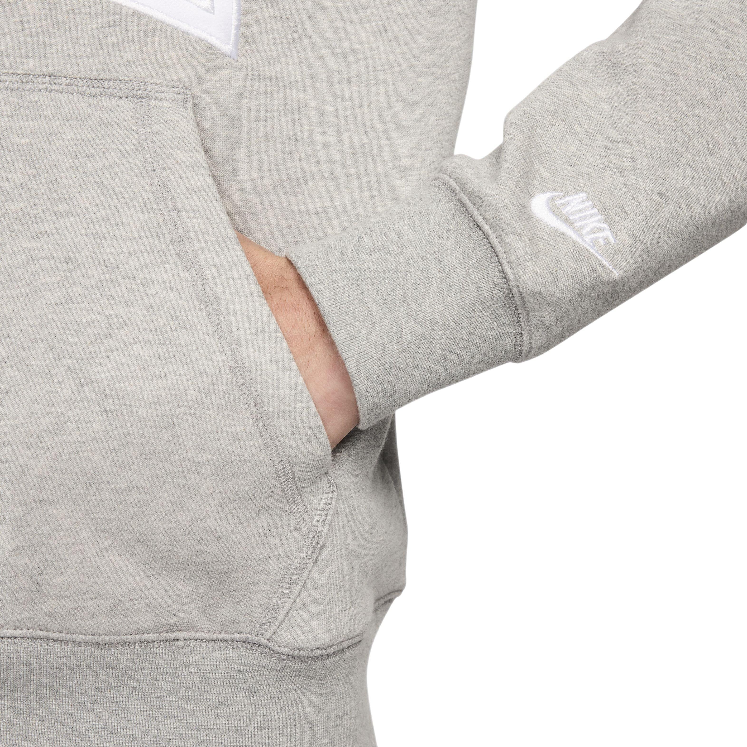 Nike Men's Club HBR Fleece Long-Sleeve Polo - GREY Thumbnail View 5