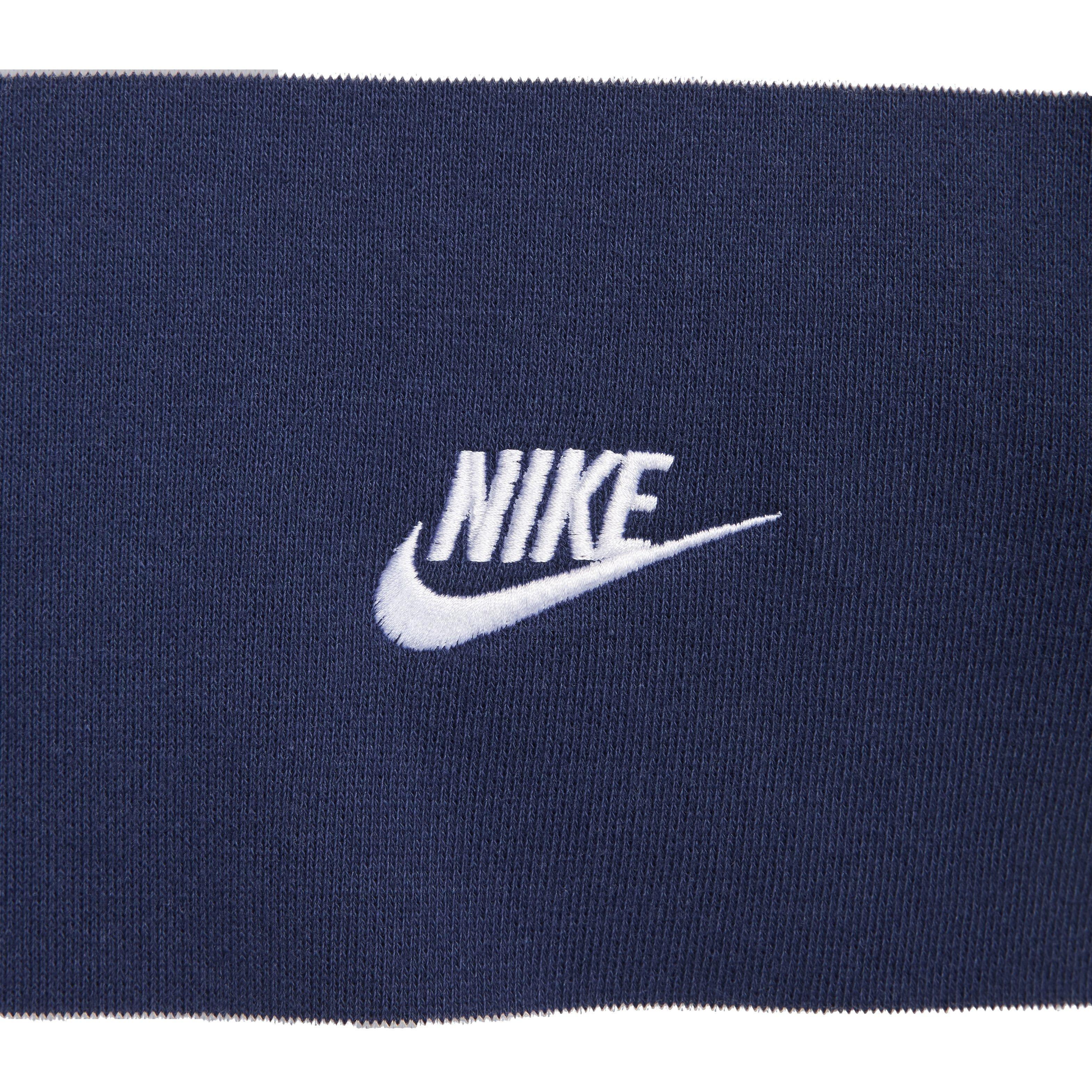 Nike Men's Club Fleece Striped Heavyweight French Terry Crew -Blue - BLUE Thumbnail View 4