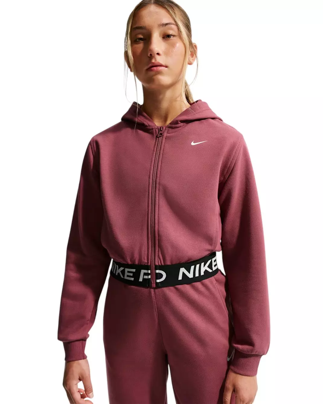 Nike Big Girls' Pro Fleece Dri-FIT Full-Zip Jacket - Pink Smoke - PINK SMOKE