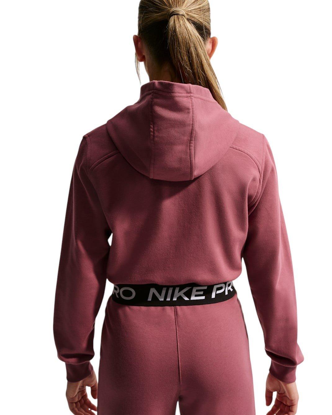 Nike Pro Fleece Big Girls' Pink Smoke Dri-Fit Full-Zip Jacket