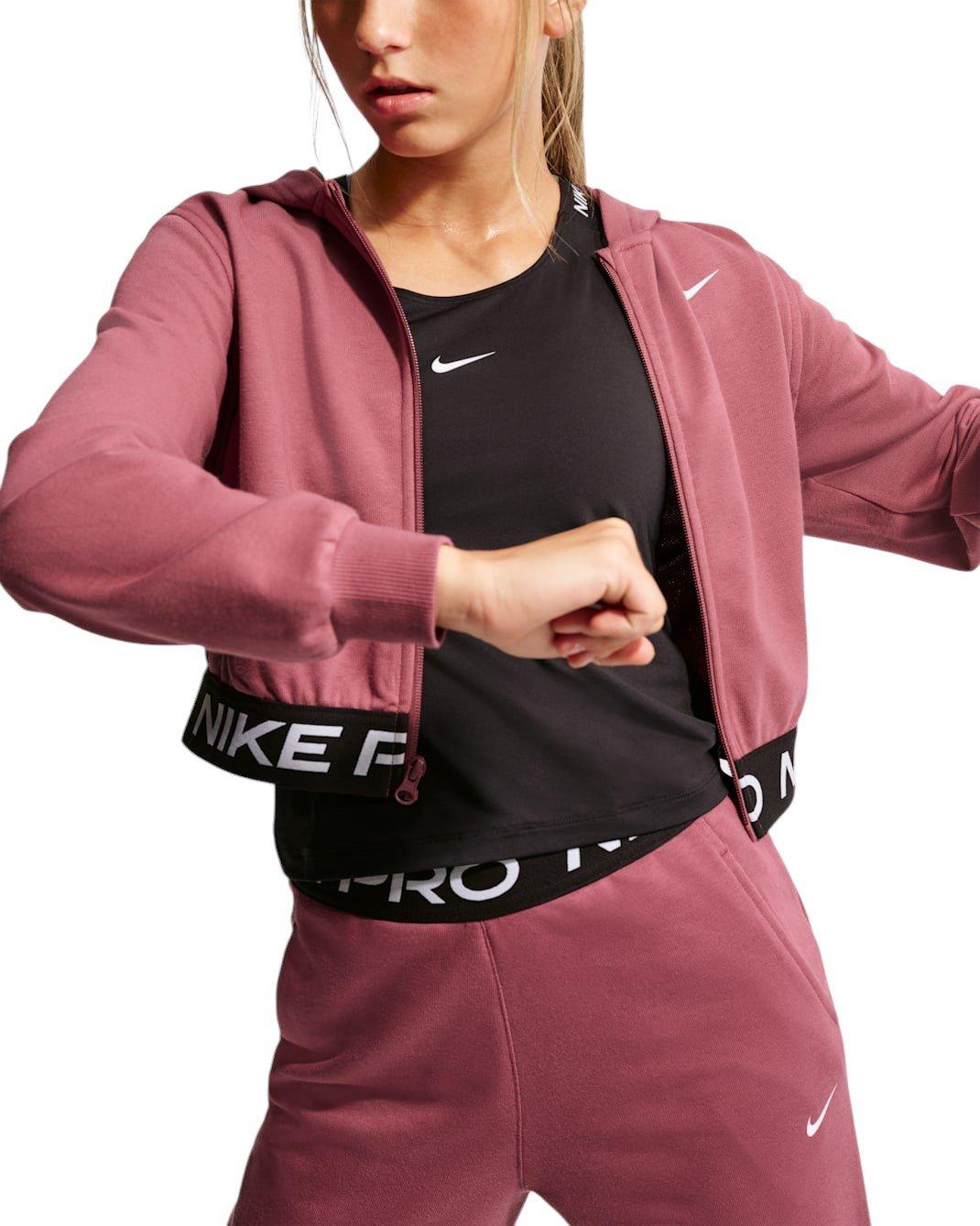 Nike Big Girls' Pro Fleece Dri-FIT Full-Zip Jacket - Pink Smoke - PINK SMOKE Thumbnail View 3