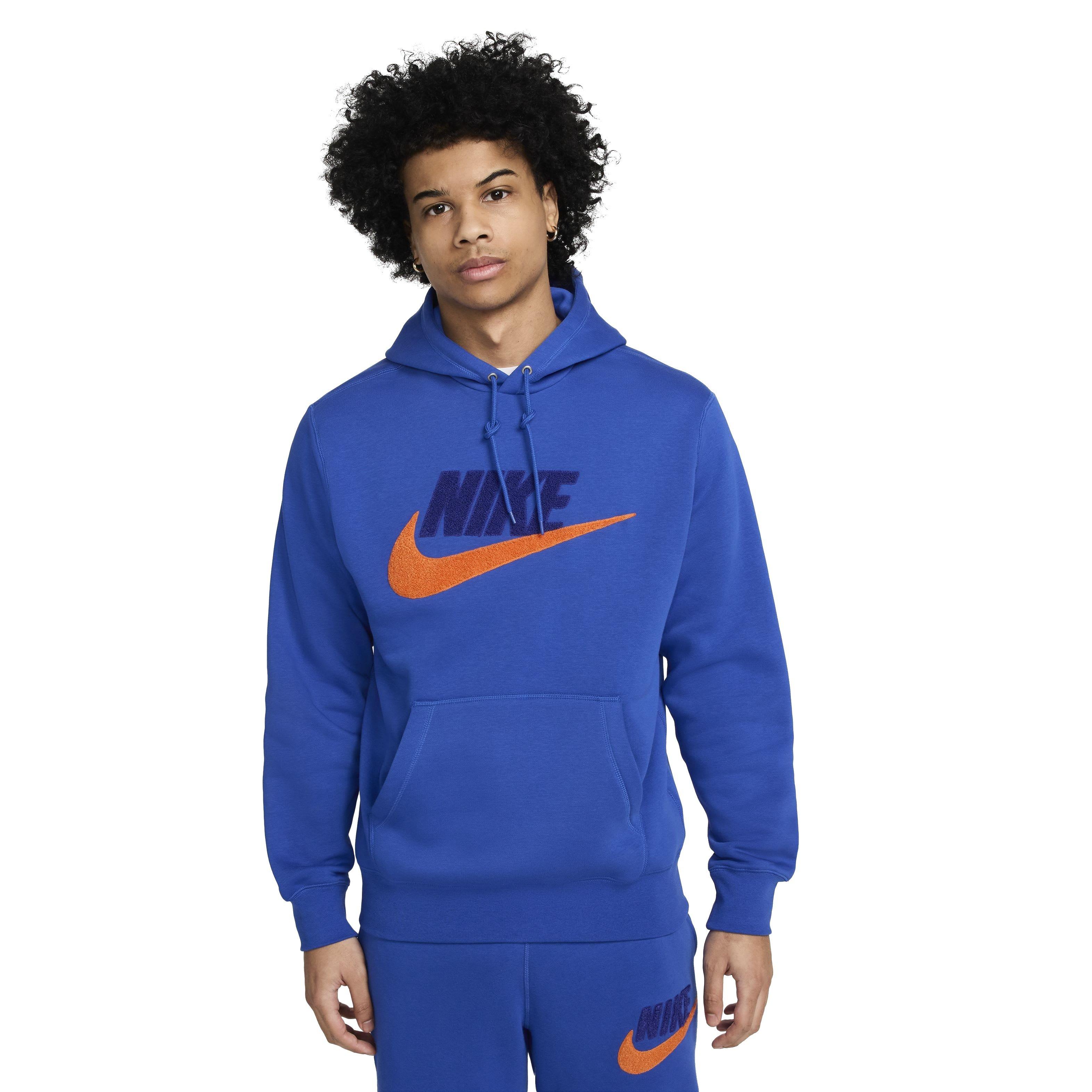 Nike Men's Club Fleece Pullover Hoodie - Blue - BLUE Thumbnail View 1