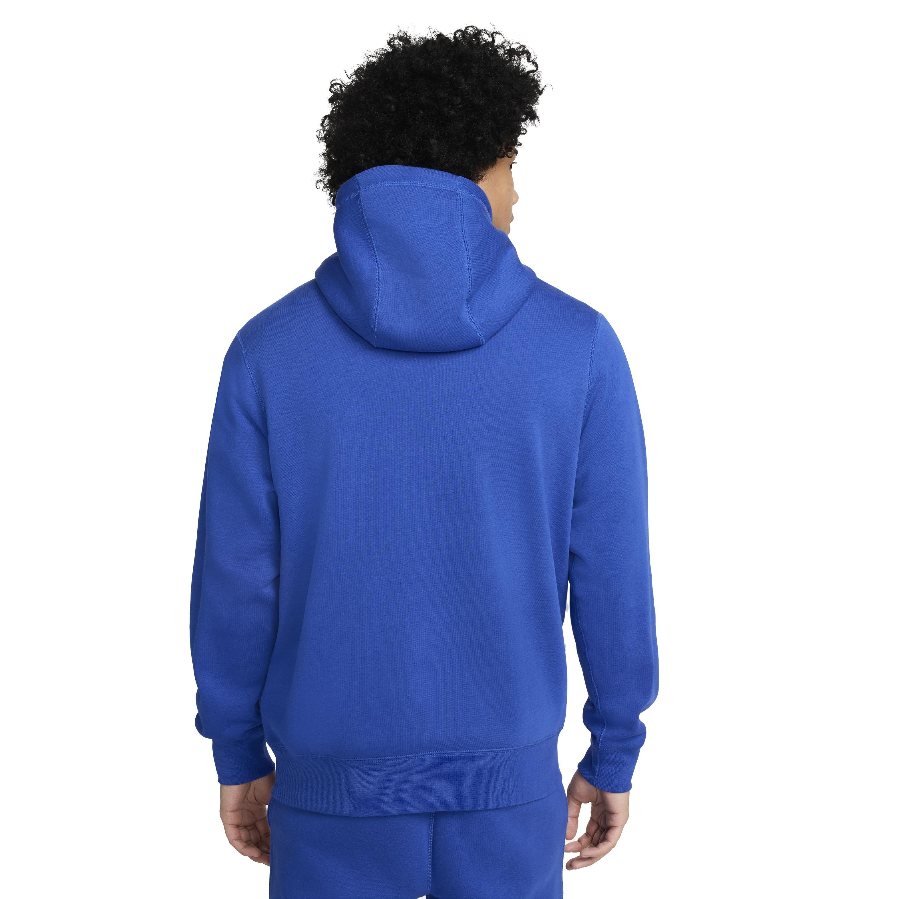 Nike Men's Club Fleece Pullover Hoodie - Blue - BLUE Thumbnail View 2