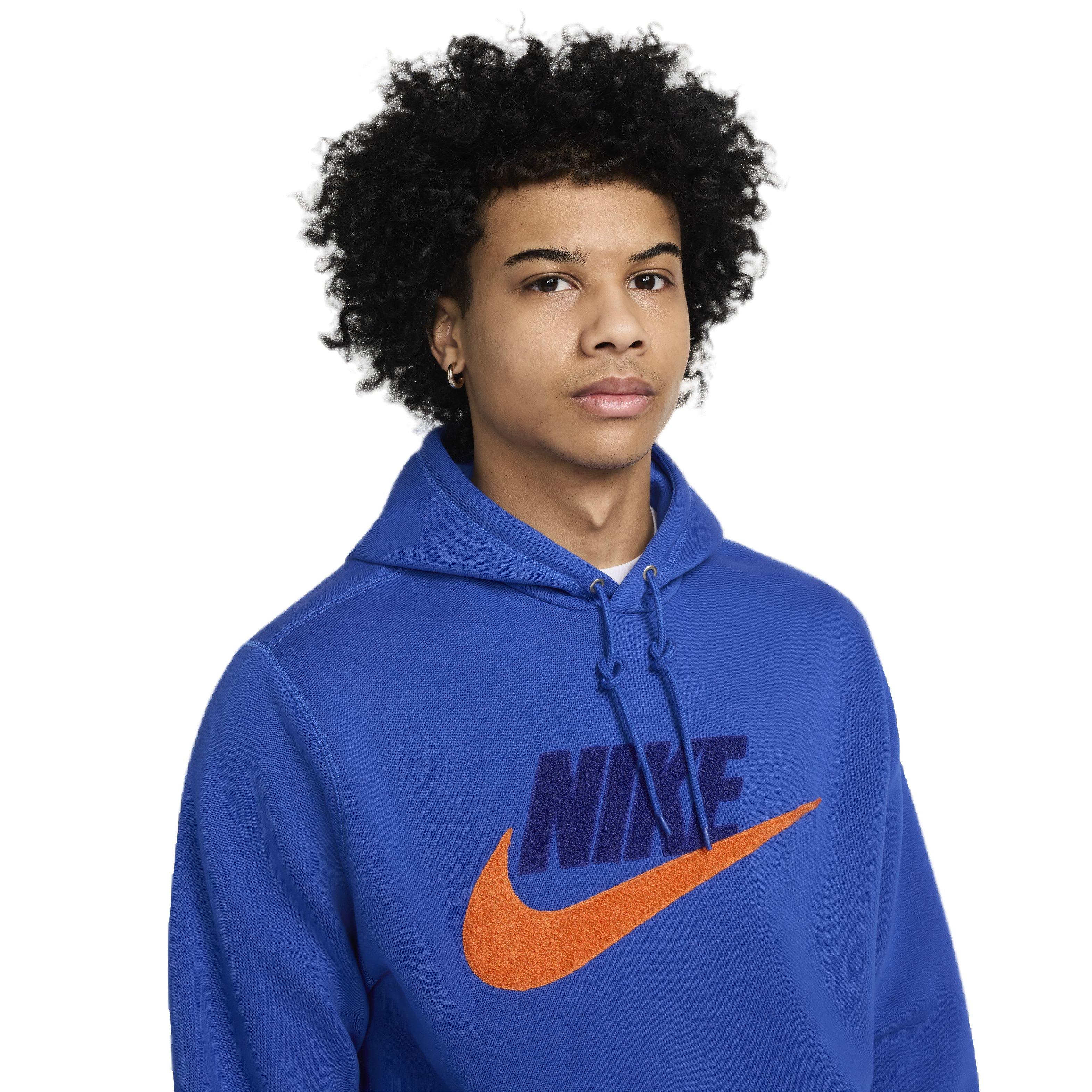 Nike Men's Club Fleece Pullover Hoodie -Blue - BLUE Thumbnail View 3