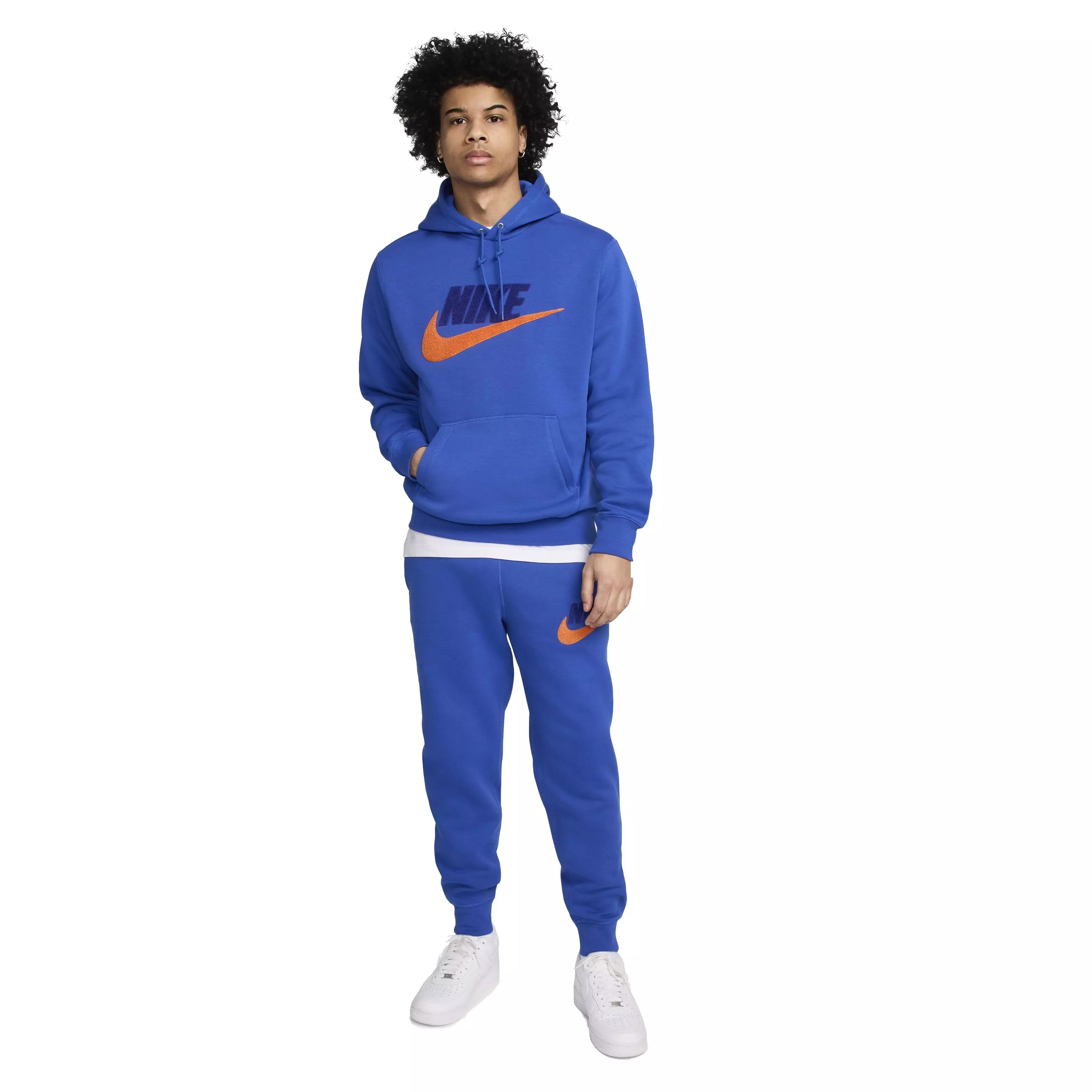Nike Men's Club Fleece Pullover Hoodie - Blue - BLUE