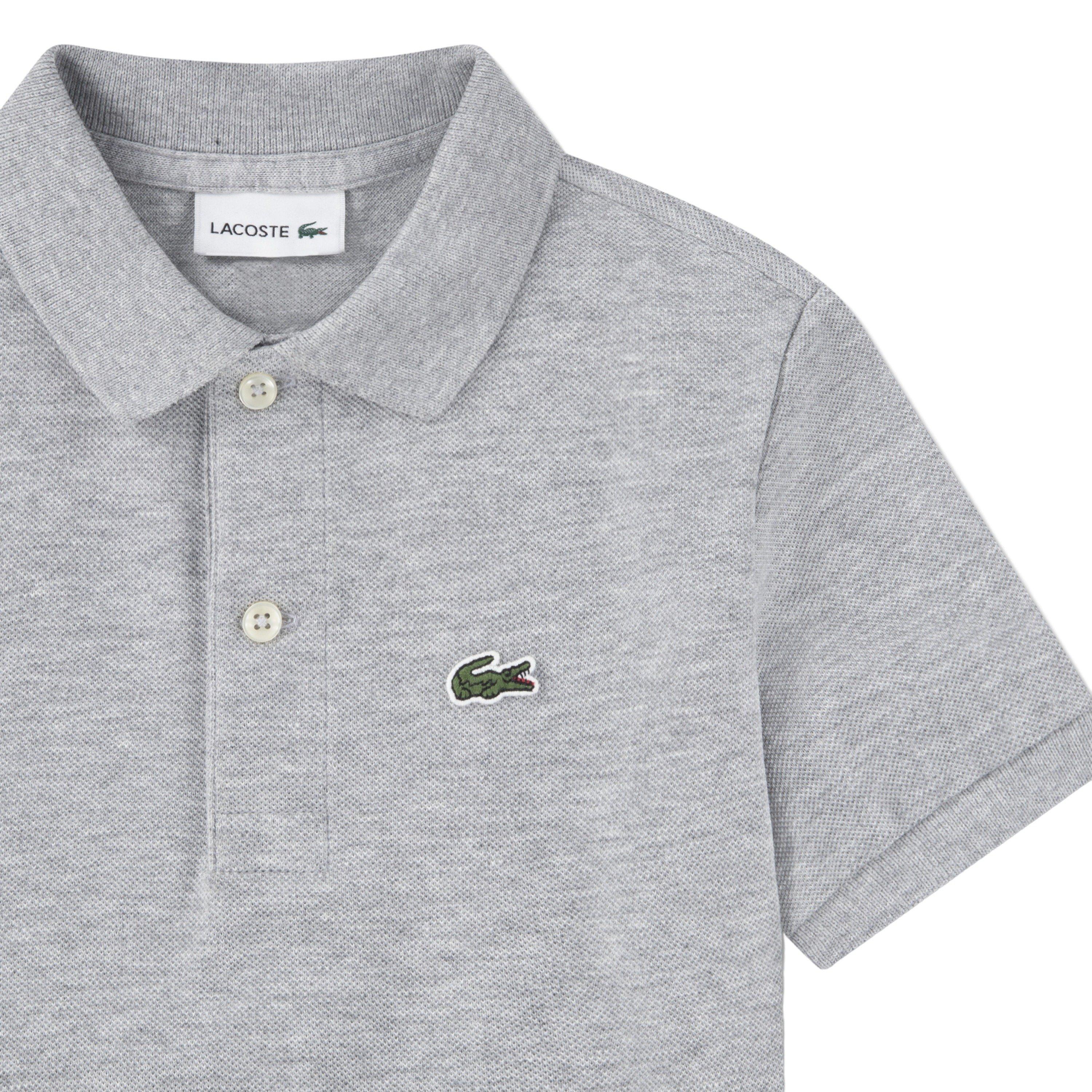 Lacoste Little Boys' Non-Organic Petit Pique Polo - Grey - GREY Thumbnail View 3