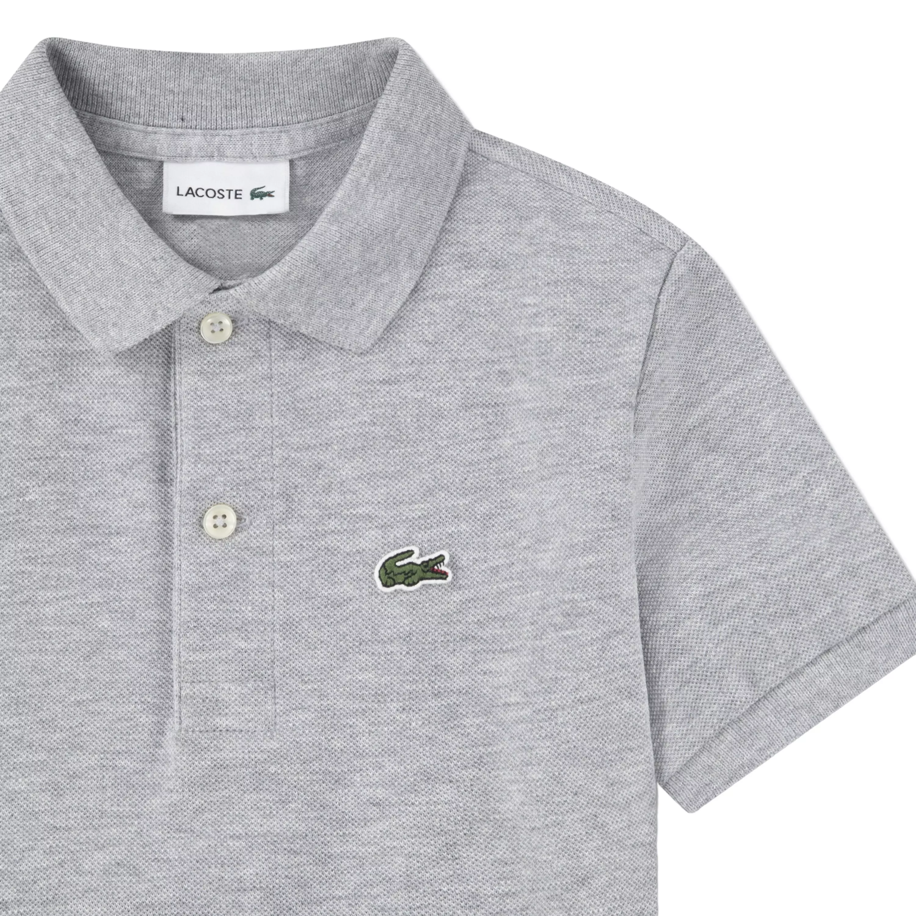 Lacoste Big Boys' Non-Organic Petit Pique Polo - Grey - GREY